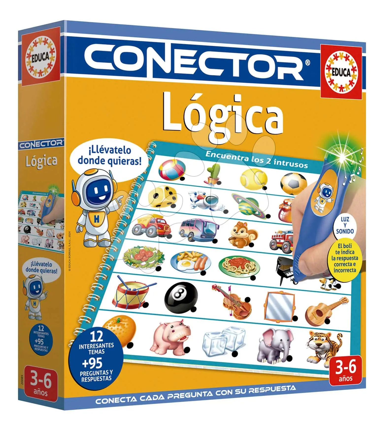 Společenská hra Učíme se logiku Conector Logic Educa s inteligentním perem se zvukem a světlem 95 otázek ve španělštině