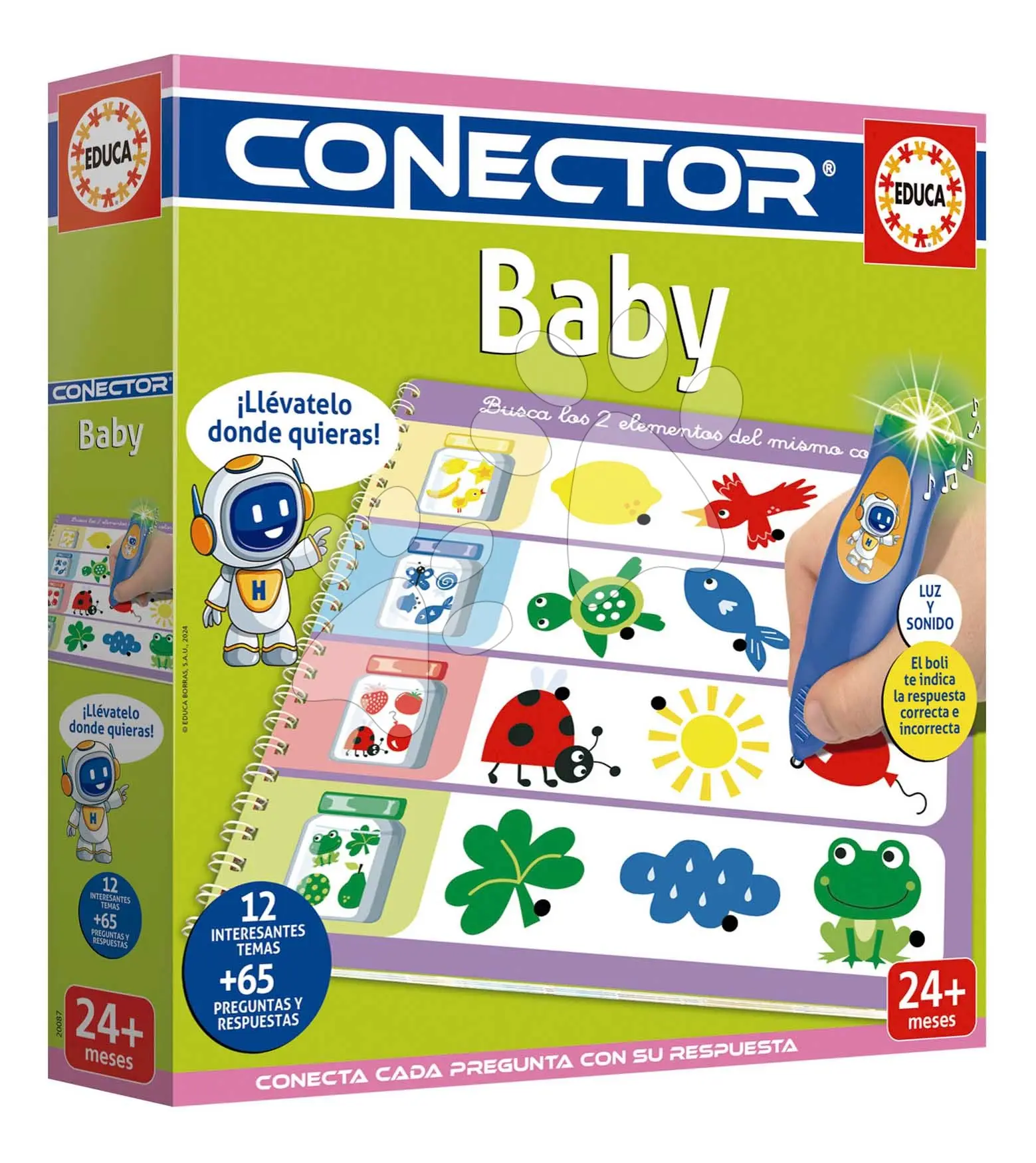 Společenská hra Učíme se s obrázky Baby Conector Educa s inteligentním perem se zvukem a světlem 65 otázek ve španělštině od 24 měsíců