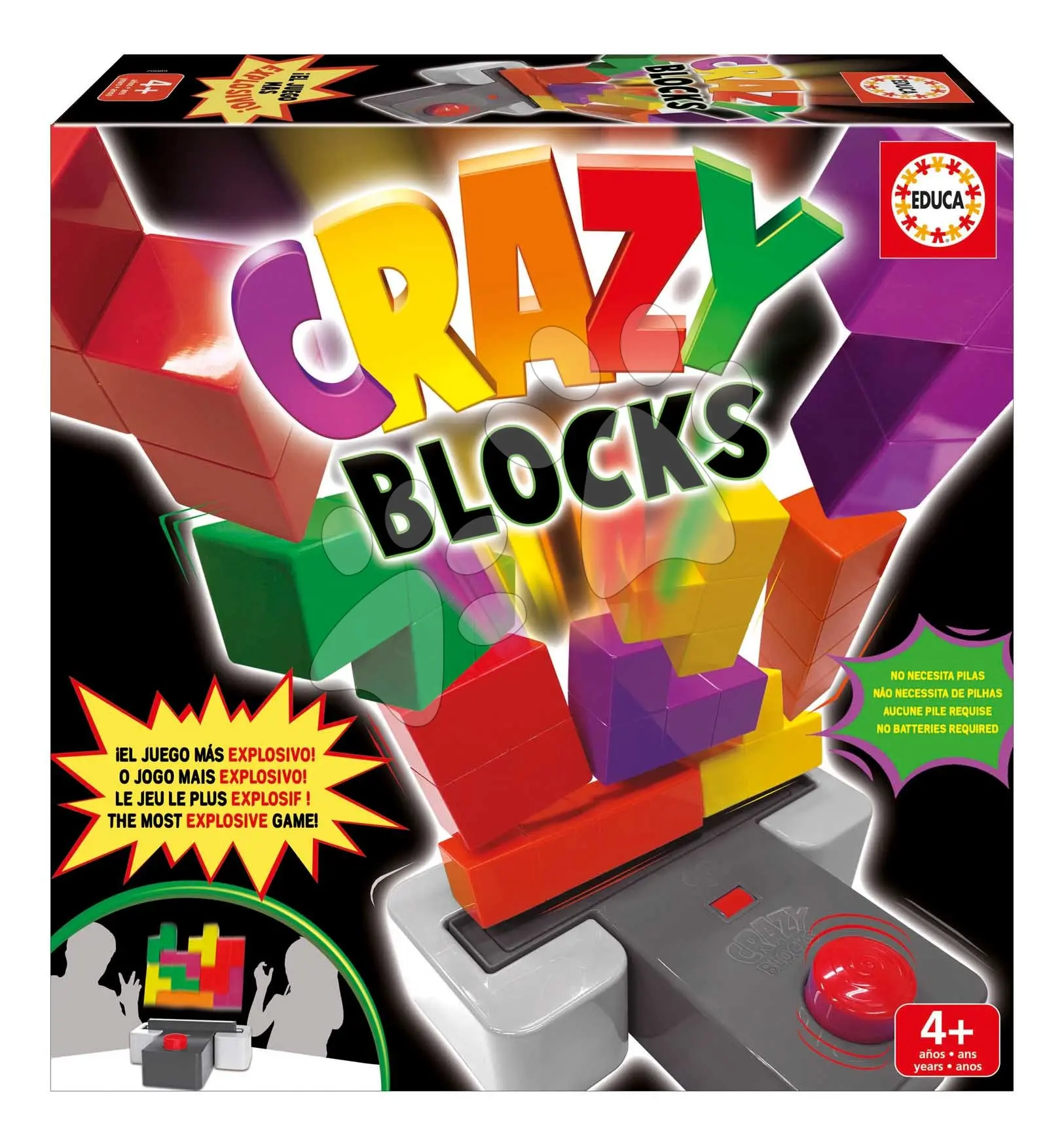Společenská hra Skládání kostek Crazy Blocks Educa ve španělštině angličtině francouzštině a portugalštině od 4 let