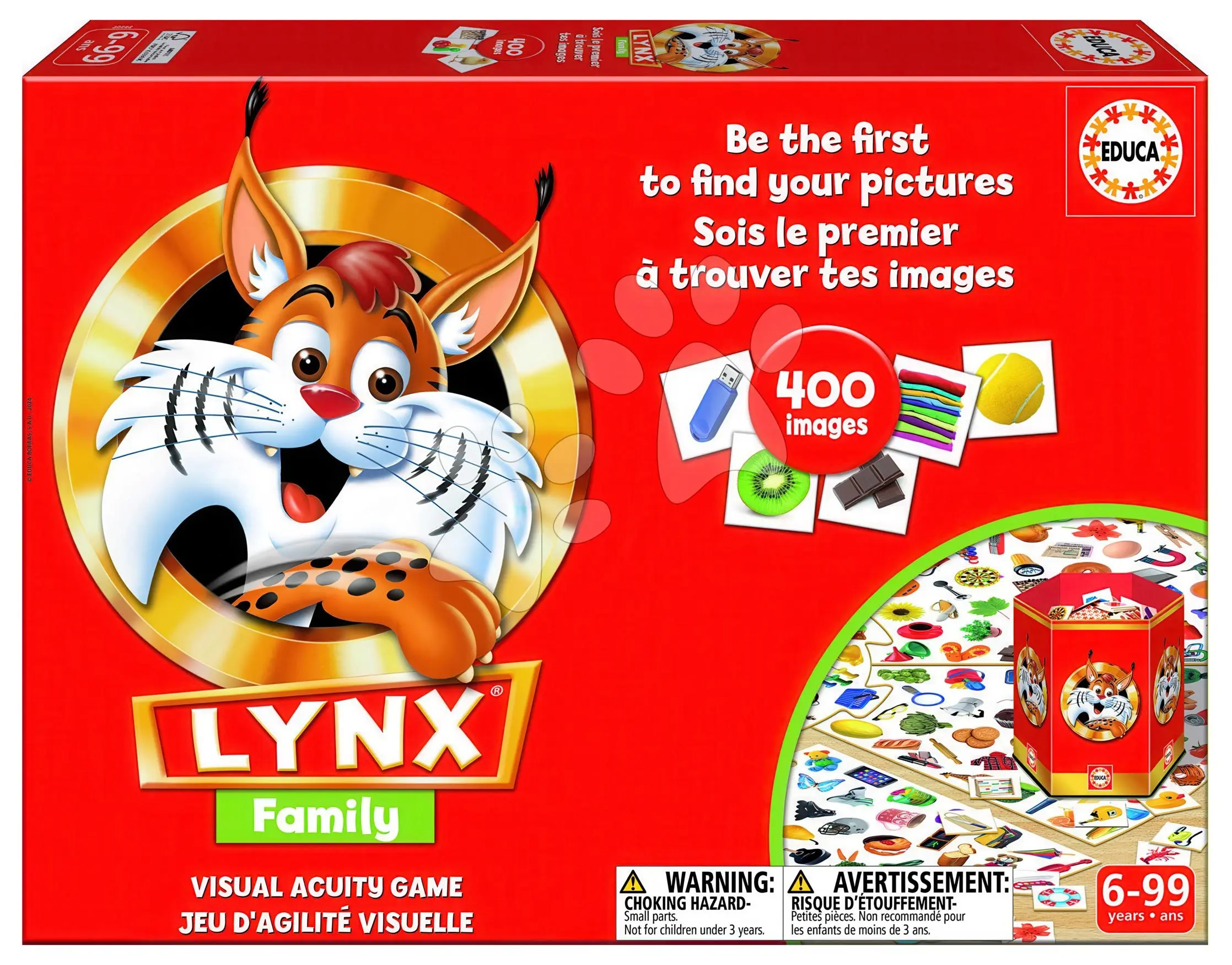 Společenská hra Rychlý jako rys Lynx Educa v angličtině a francouzštině 400 obrázků od 6 let