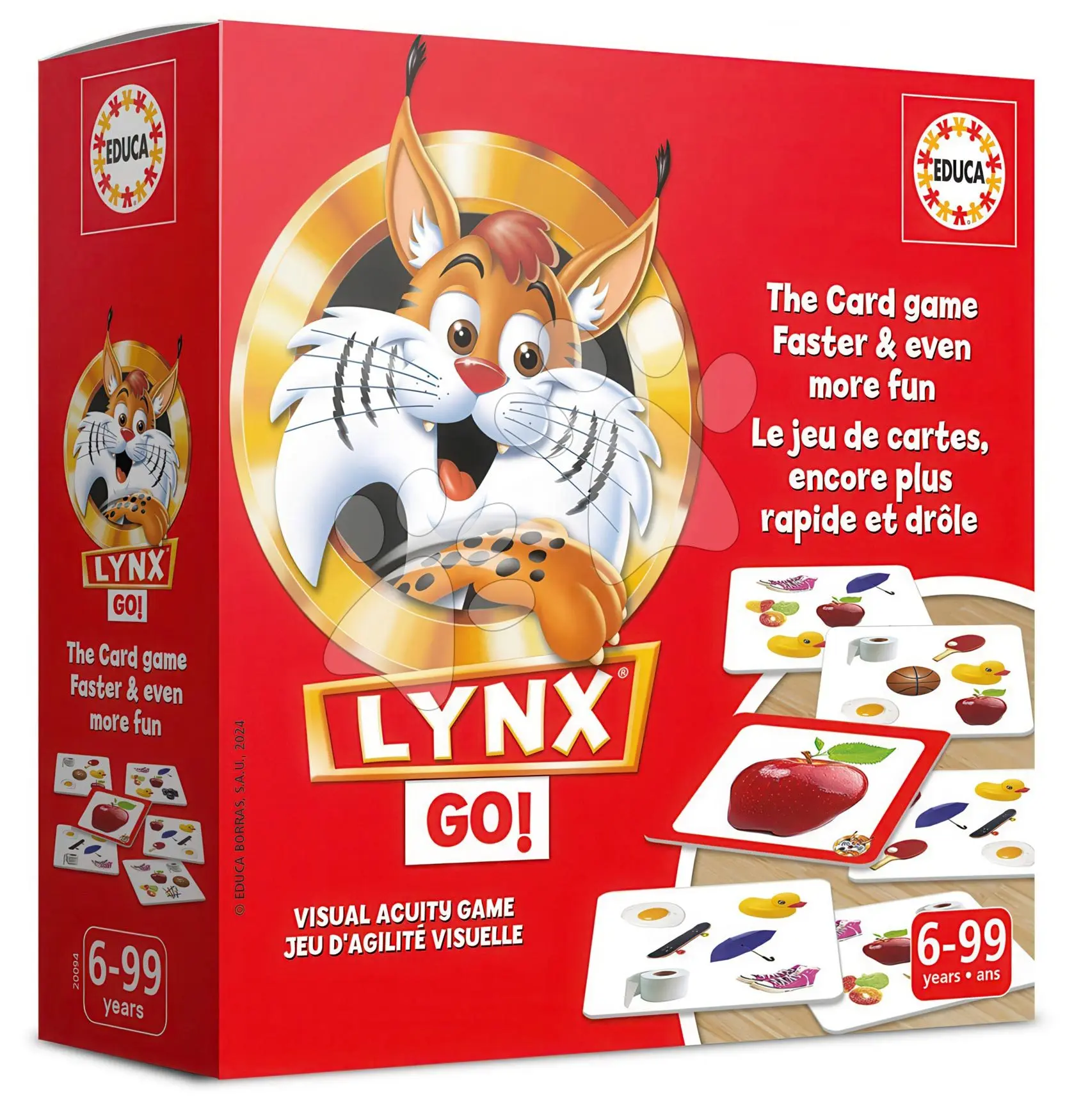 Společenská hra Rychlý jako rys Lynx Go! Educa v angličtině a francouzštině 70 obrázků od 6 let