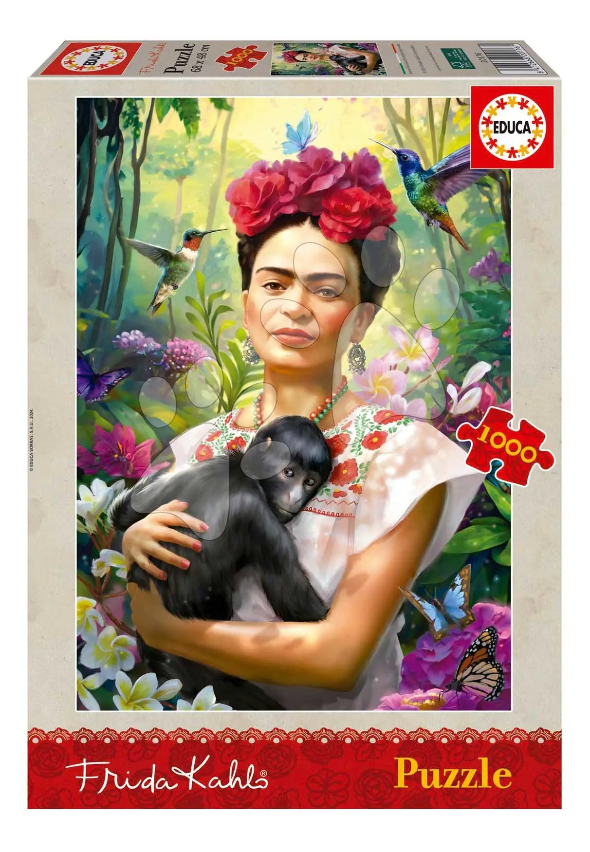 Puzzle Jardín De La Vida Frida Kahlo Educa 1000 dílků a Fix lepidlo