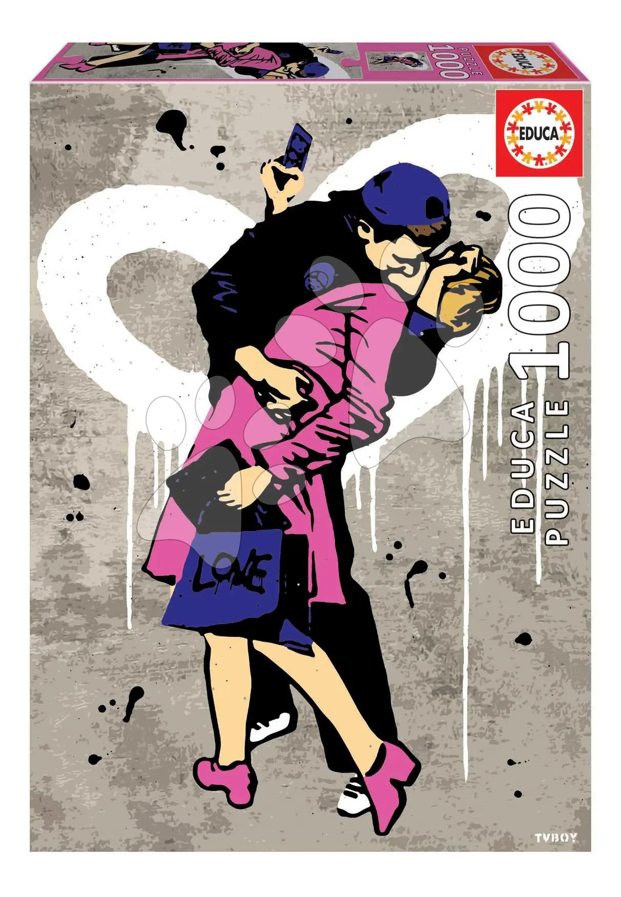Puzzle The Kiss TV Boy Educa 1000 dílků a Fix lepidlo