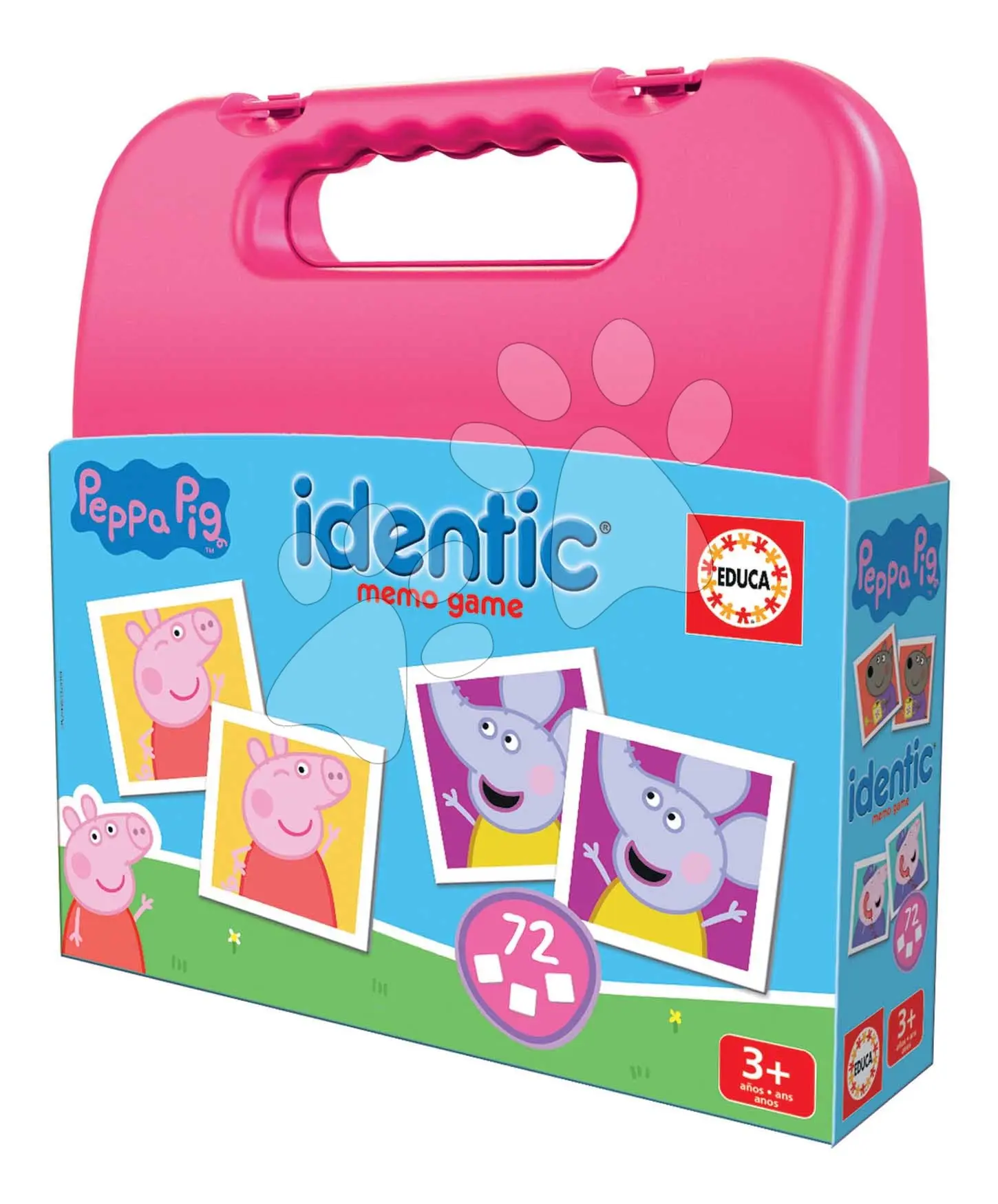 Pexeso v kufříku Peppa Pig Identic Memo Game Educa paměťová hra 72 karet