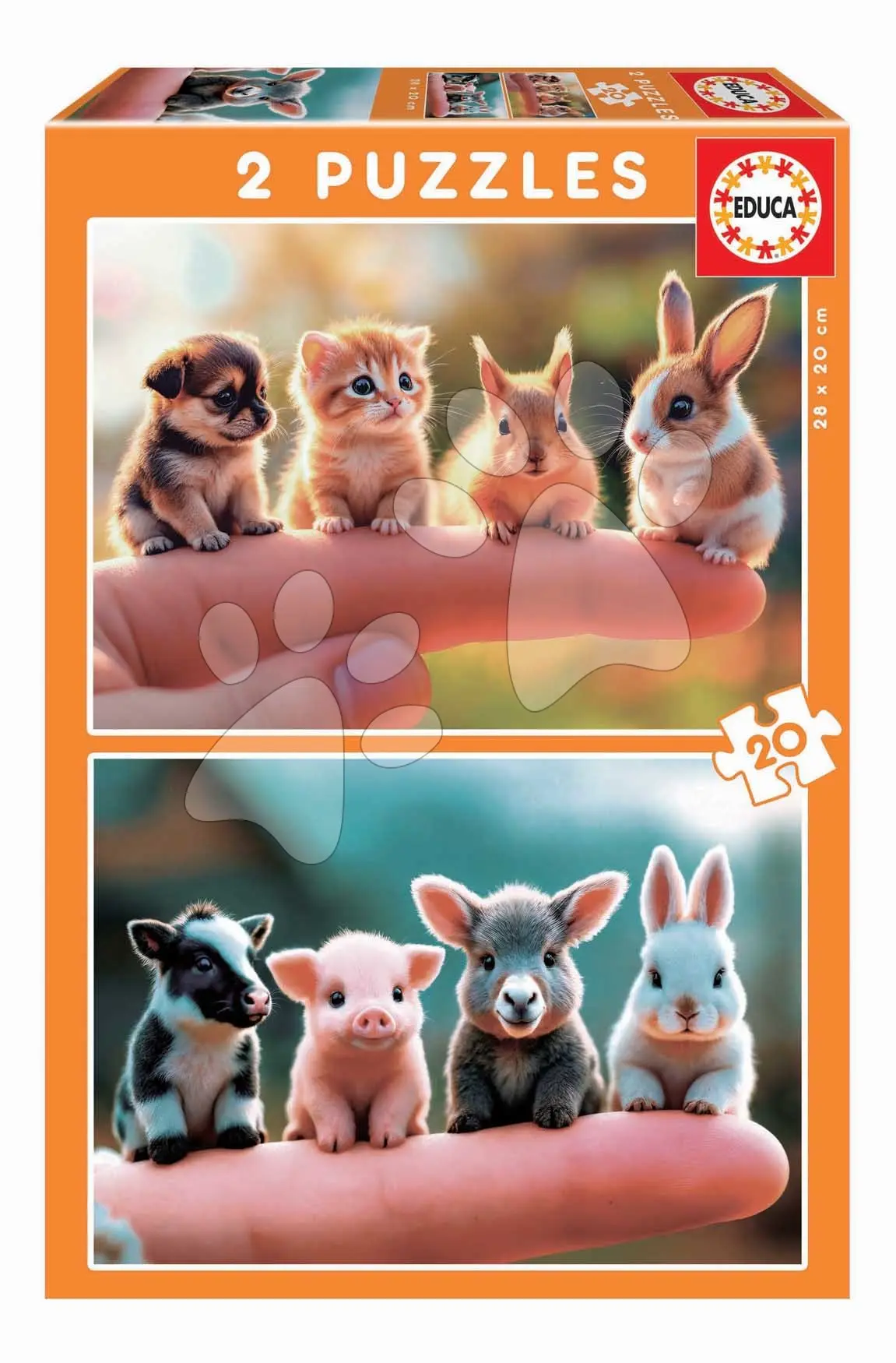 Puzzle Baby Animals Educa 2 x 20 dílků