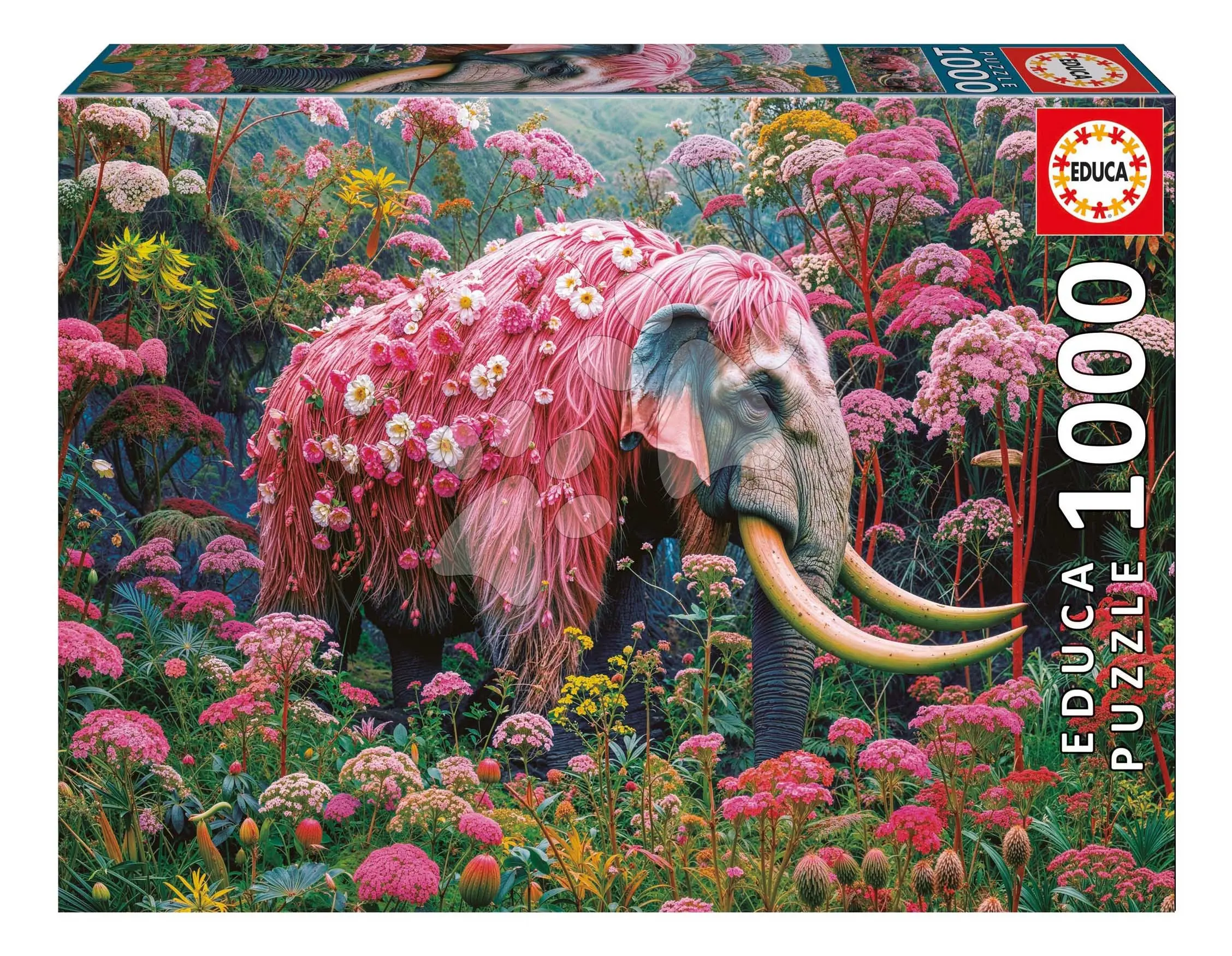 Puzzle Floral Elephant Educa 1000 dílků a Fix lepidlo