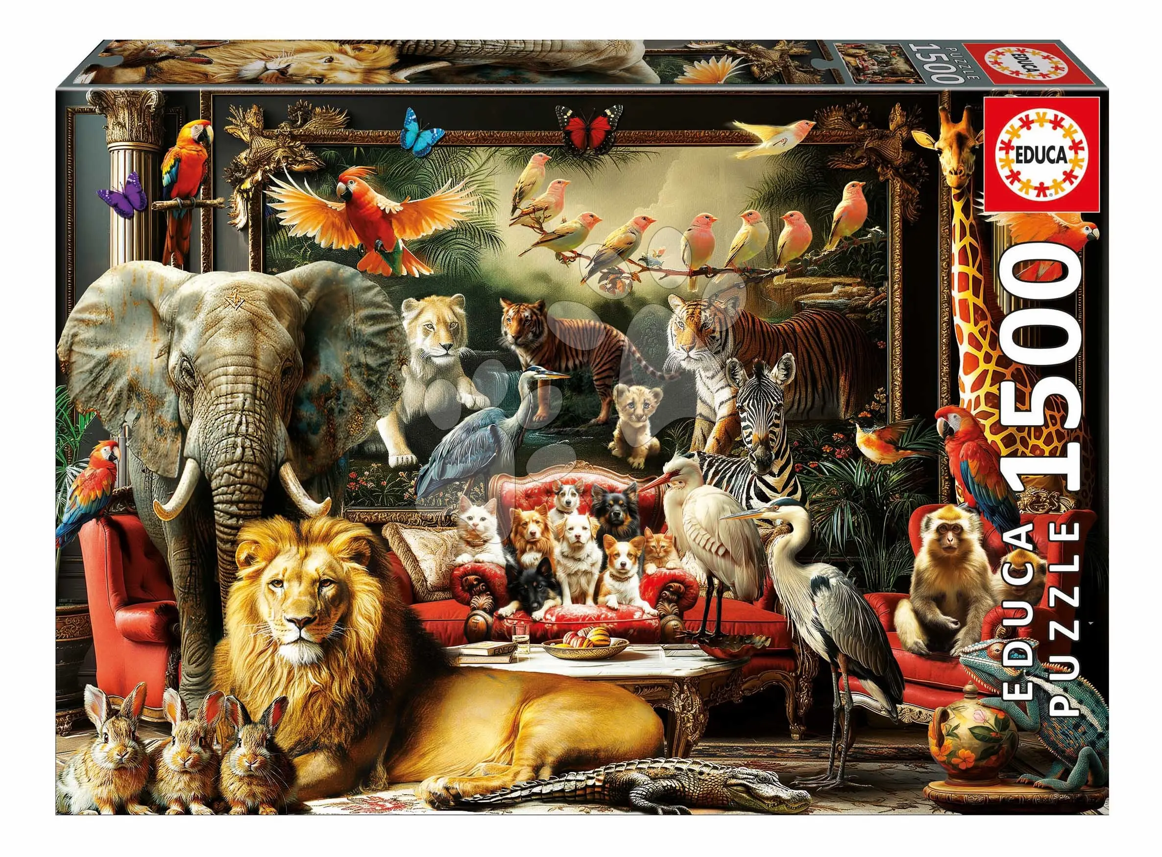 Puzzle The Animal Mansion Educa 1500 dílků a Fix lepidlo
