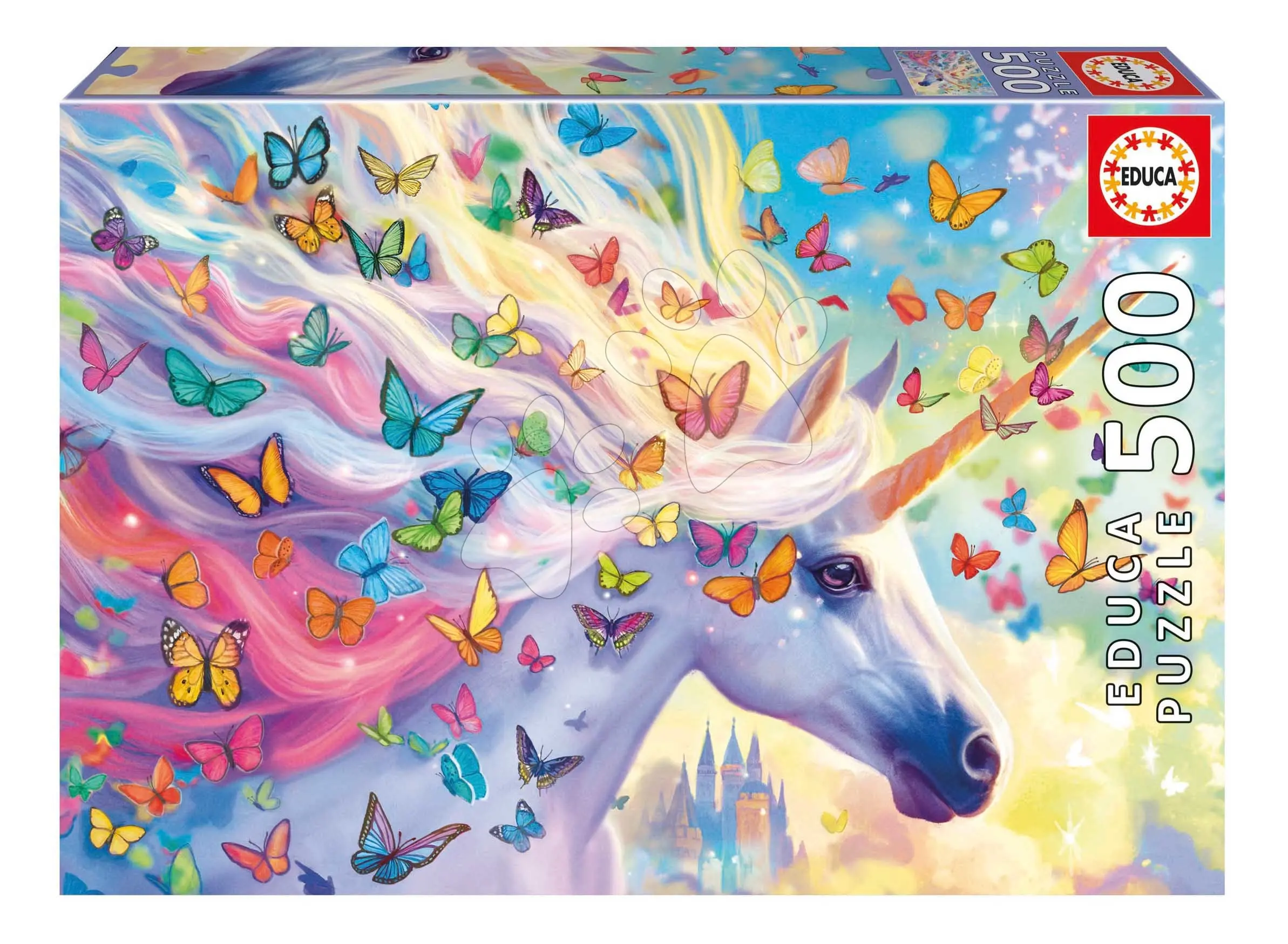 Puzzle Rainbow Unicorn Educa 500 dílků a Fix lepidlo