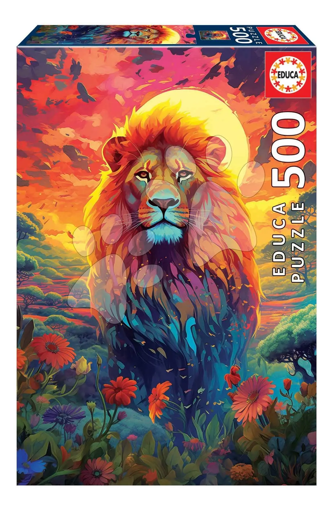 Puzzle Majestic Look of the Lion Educa 500 dílků a Fix lepidlo