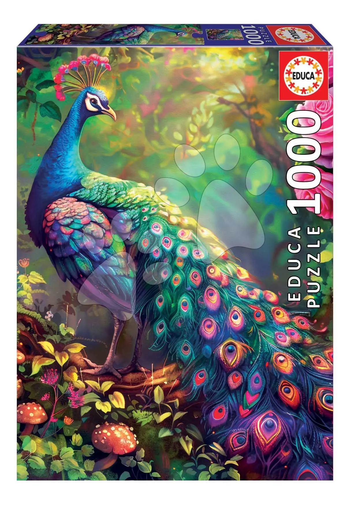 Puzzle Peacock Garden Educa 1000 dílků a Fix lepidlo