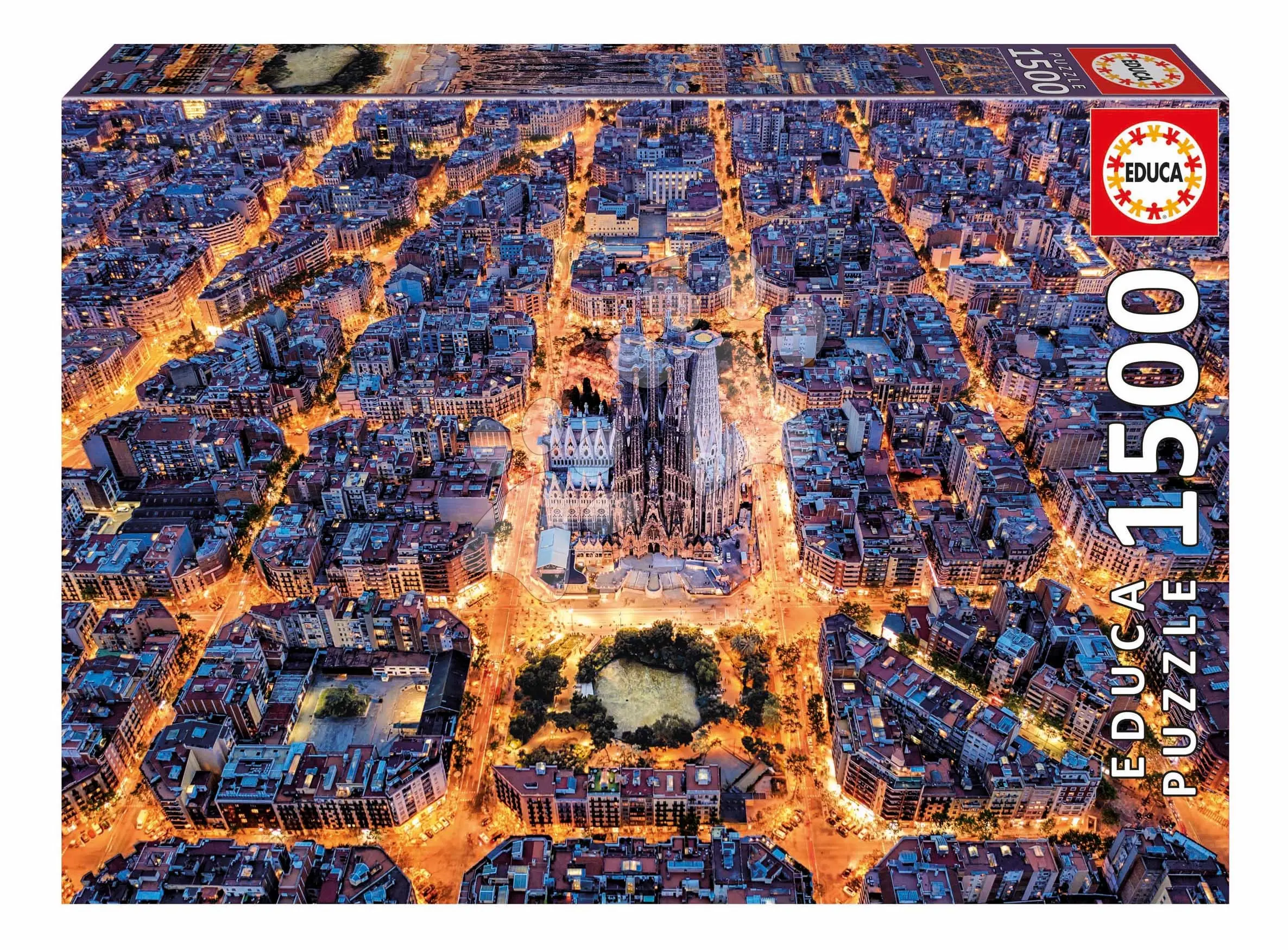 Puzzle Barcelona from the Air Educa 1500 dílků a Fix lepidlo
