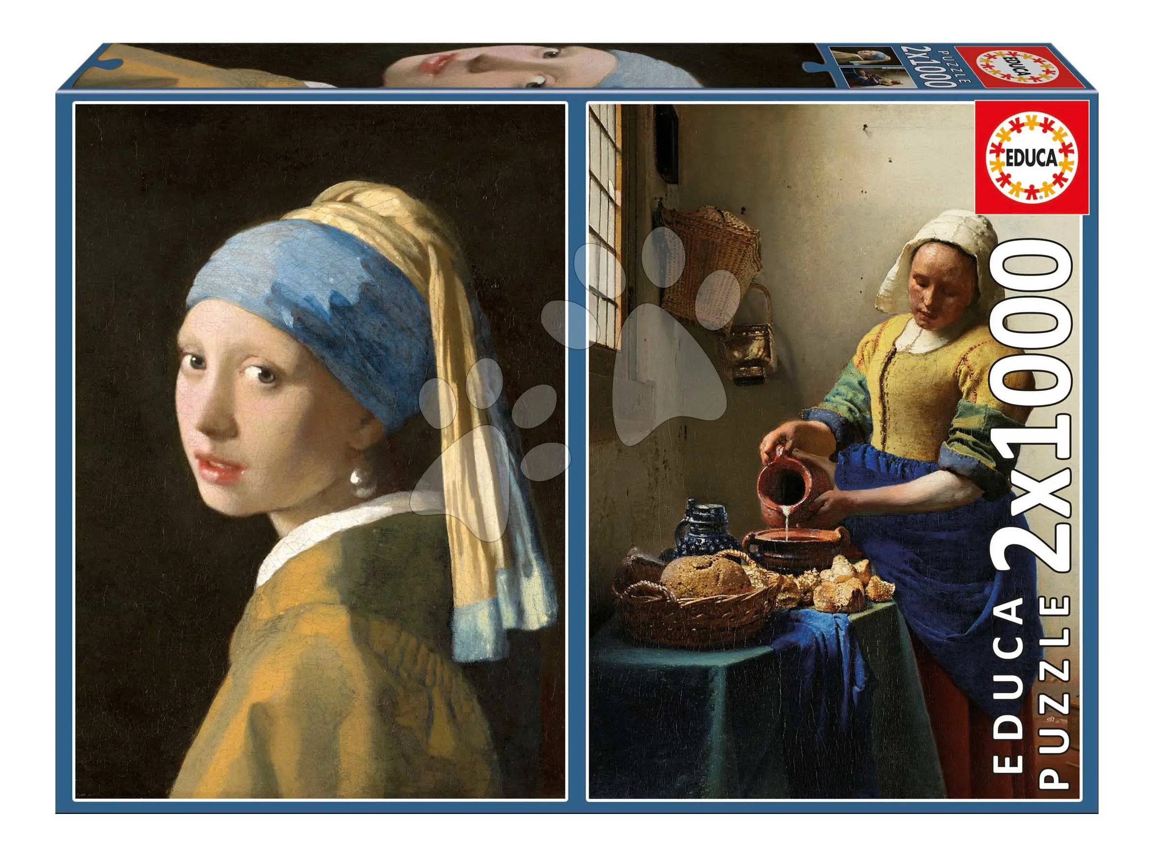 Puzzle Vermeer Educa 2 x 1000 dílků a Fix lepidlo