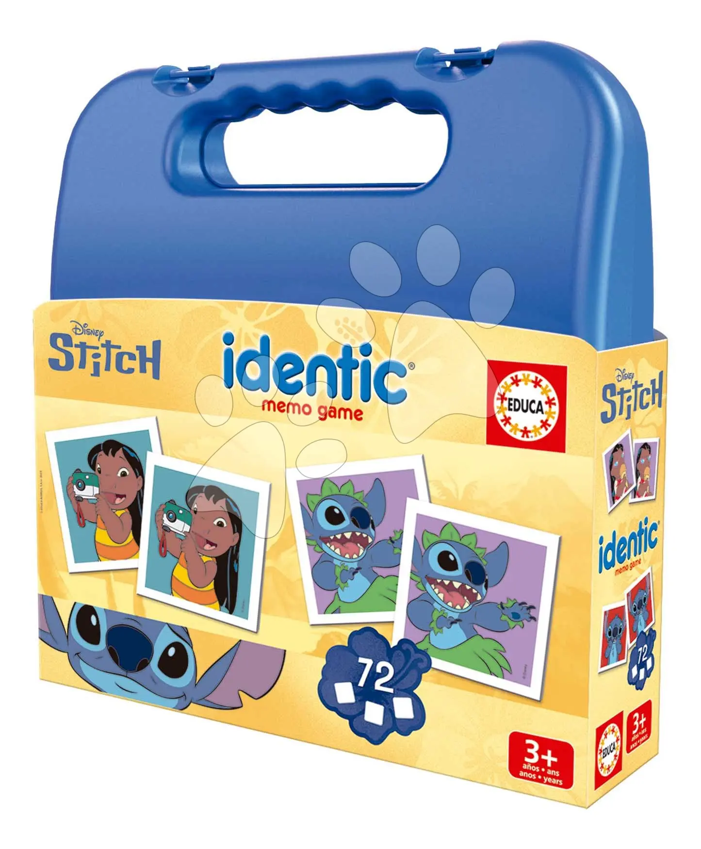 Pexeso v kufříku Stitch Identic Memo Game Educa paměťová hra 72 karet