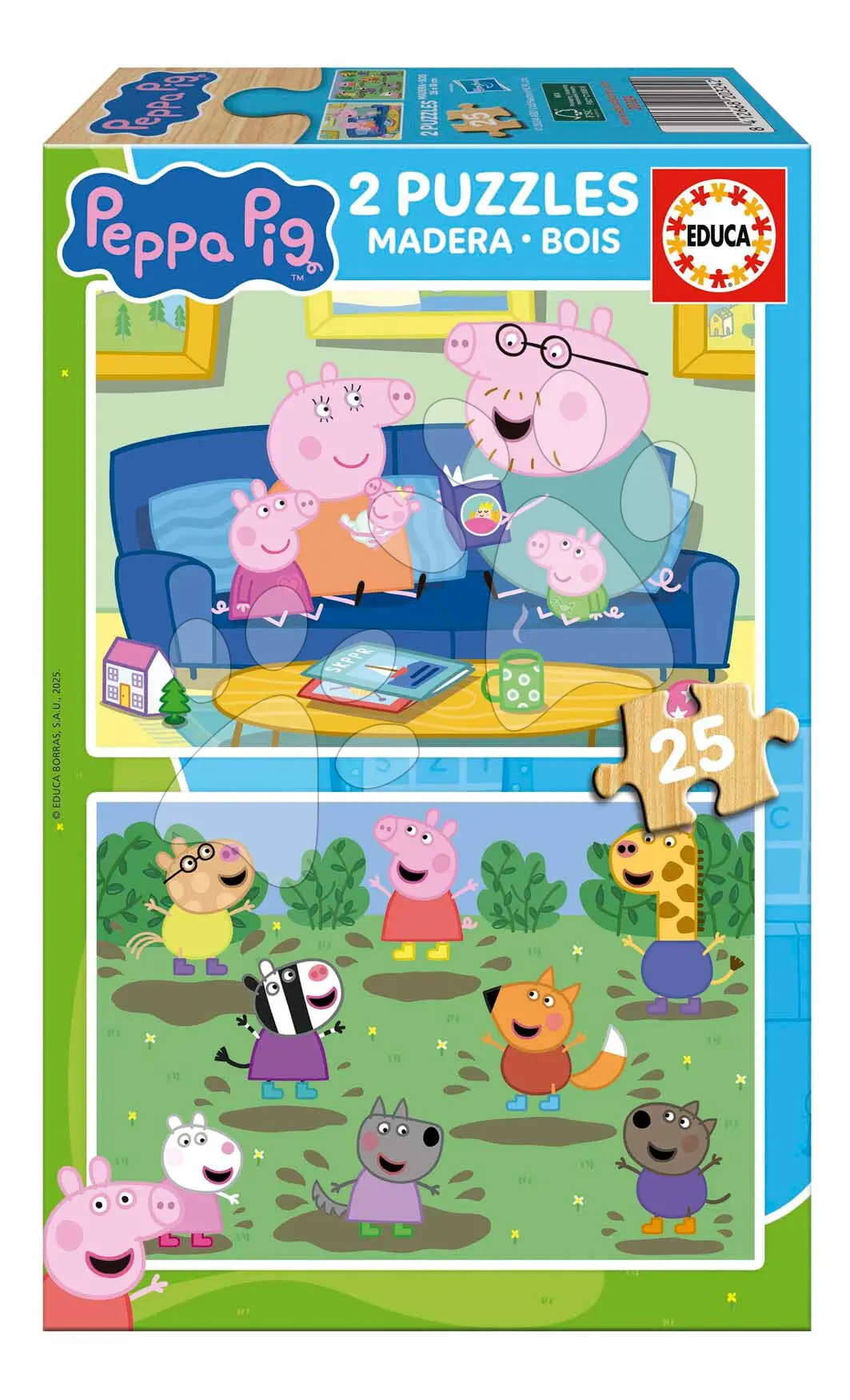 Dřevěné puzzle Peppa Pig Educa 2 x 25 dílků