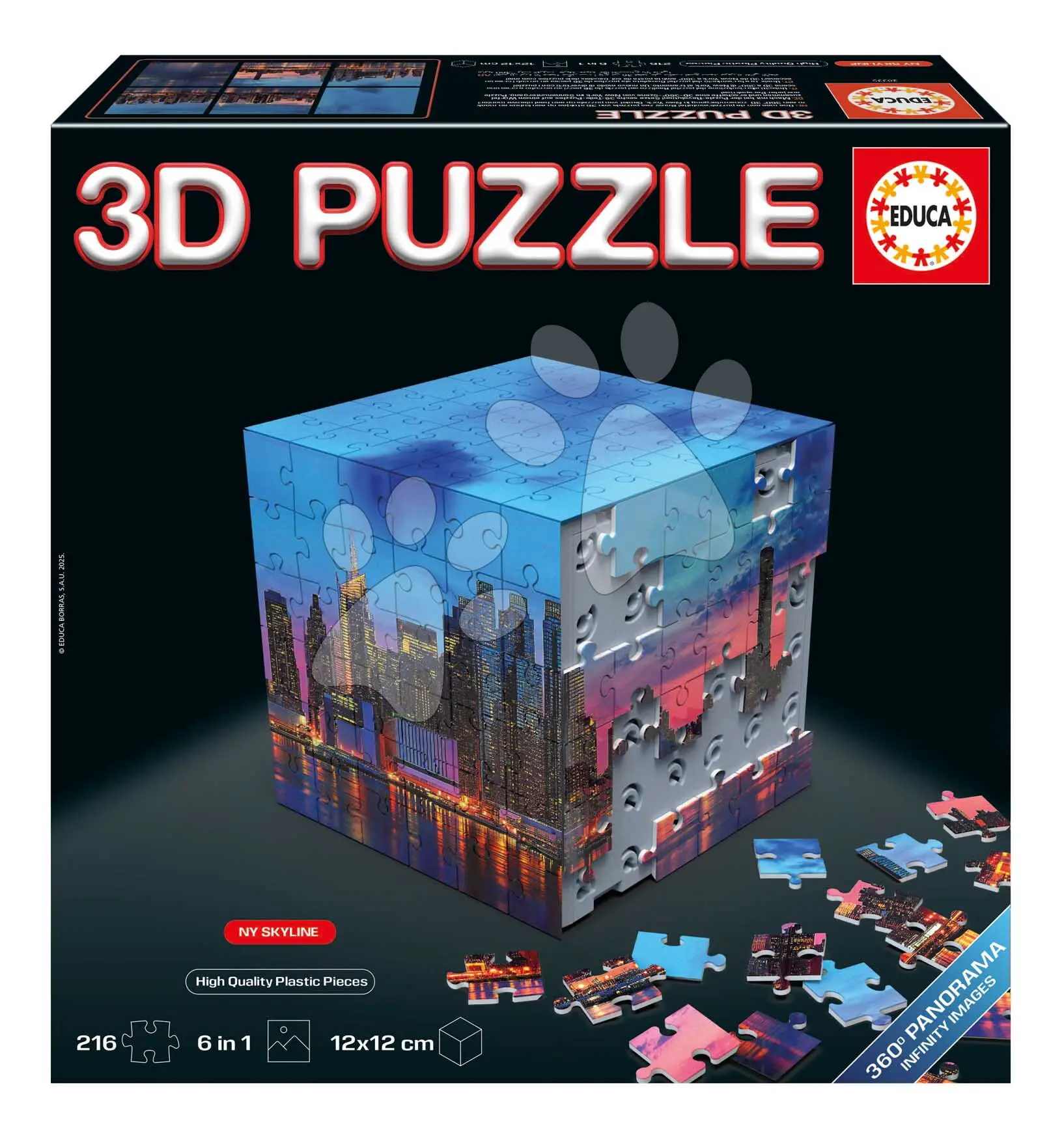 Puzzle v kostce Panorama New York 3D Cube NY Panorama Educa 216 dílků od 8 let
