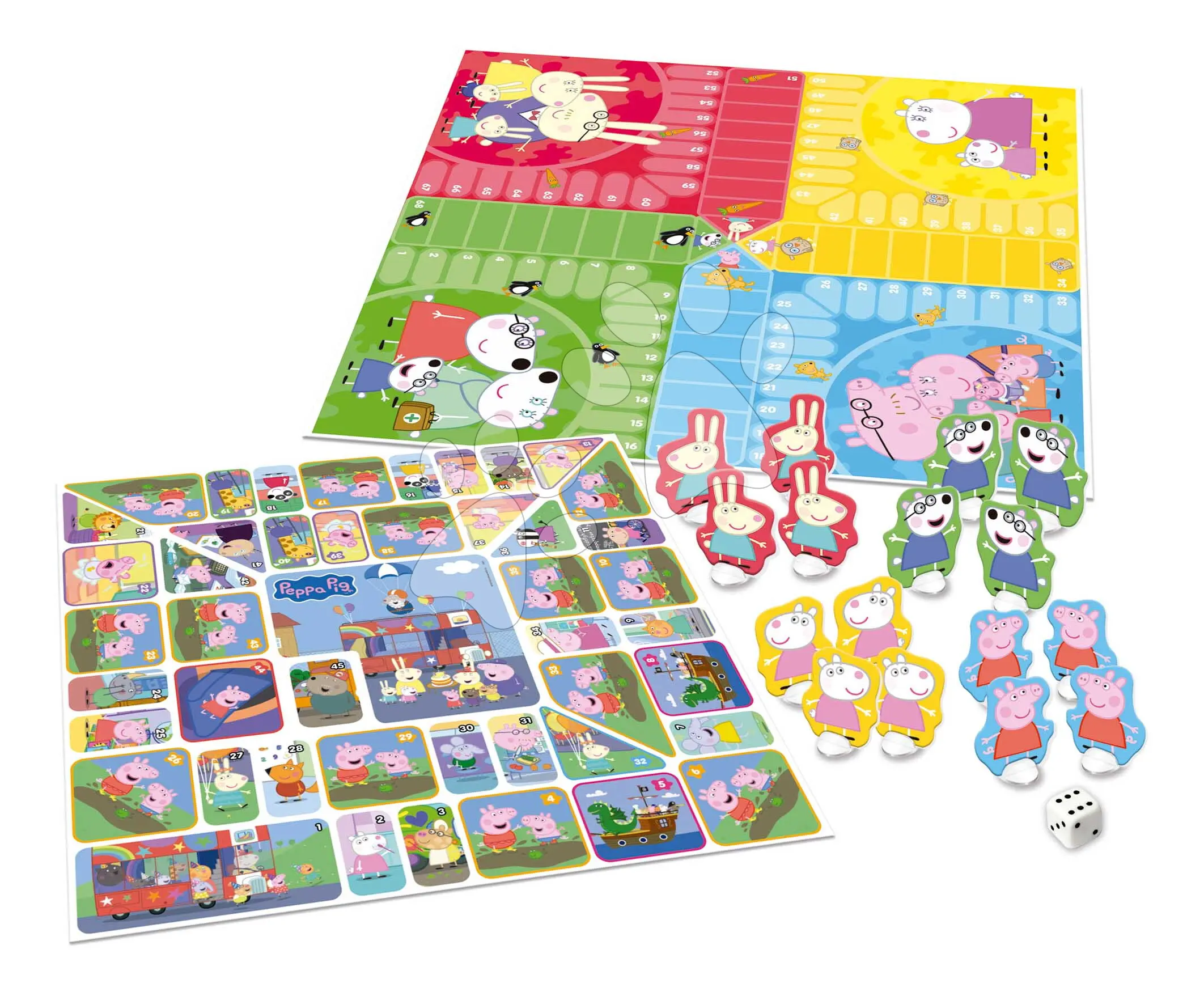 Společenská hra Peppa Pig Parchesi & Goose Educa pro 2–4 hráče ve španělštině, angličtině, francouzštině a portugalštině