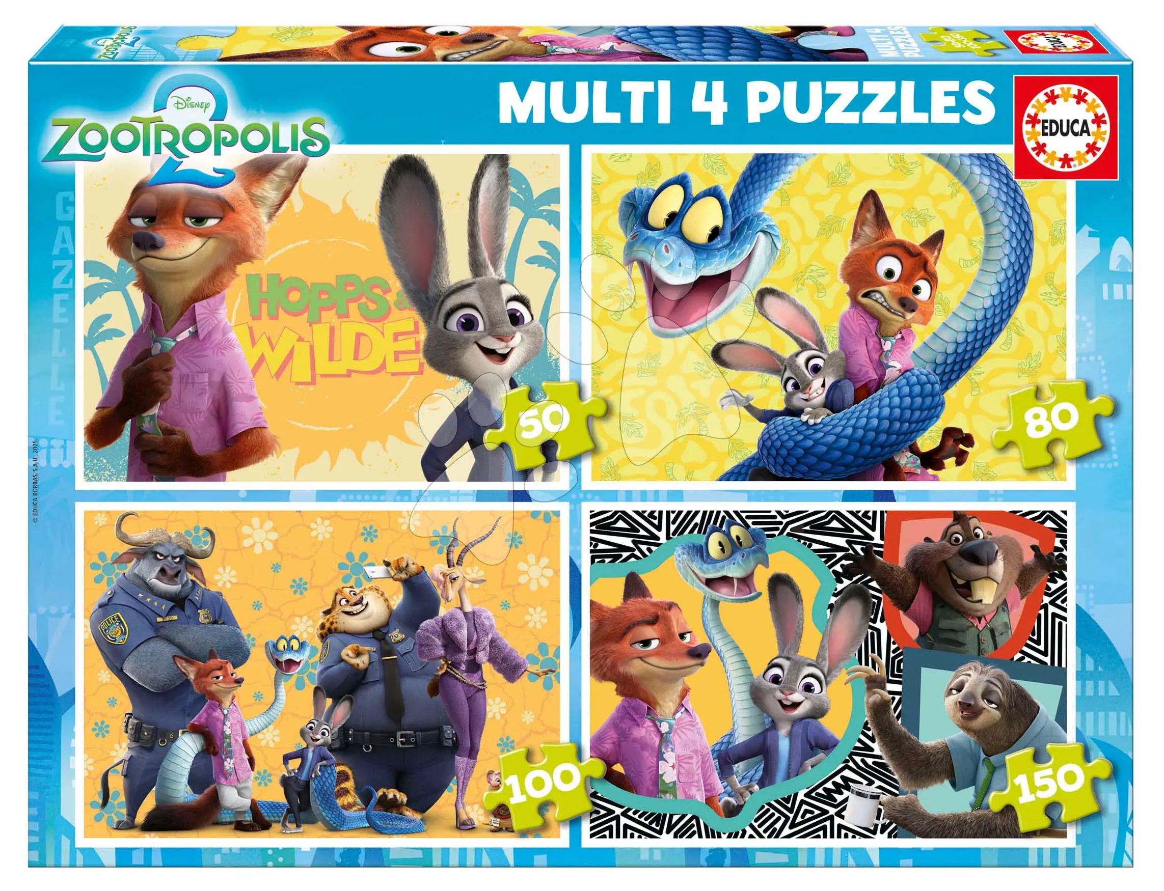 Puzzle Multi 4 Zootropis Educa 50-80-100-150 dílků od 5 let