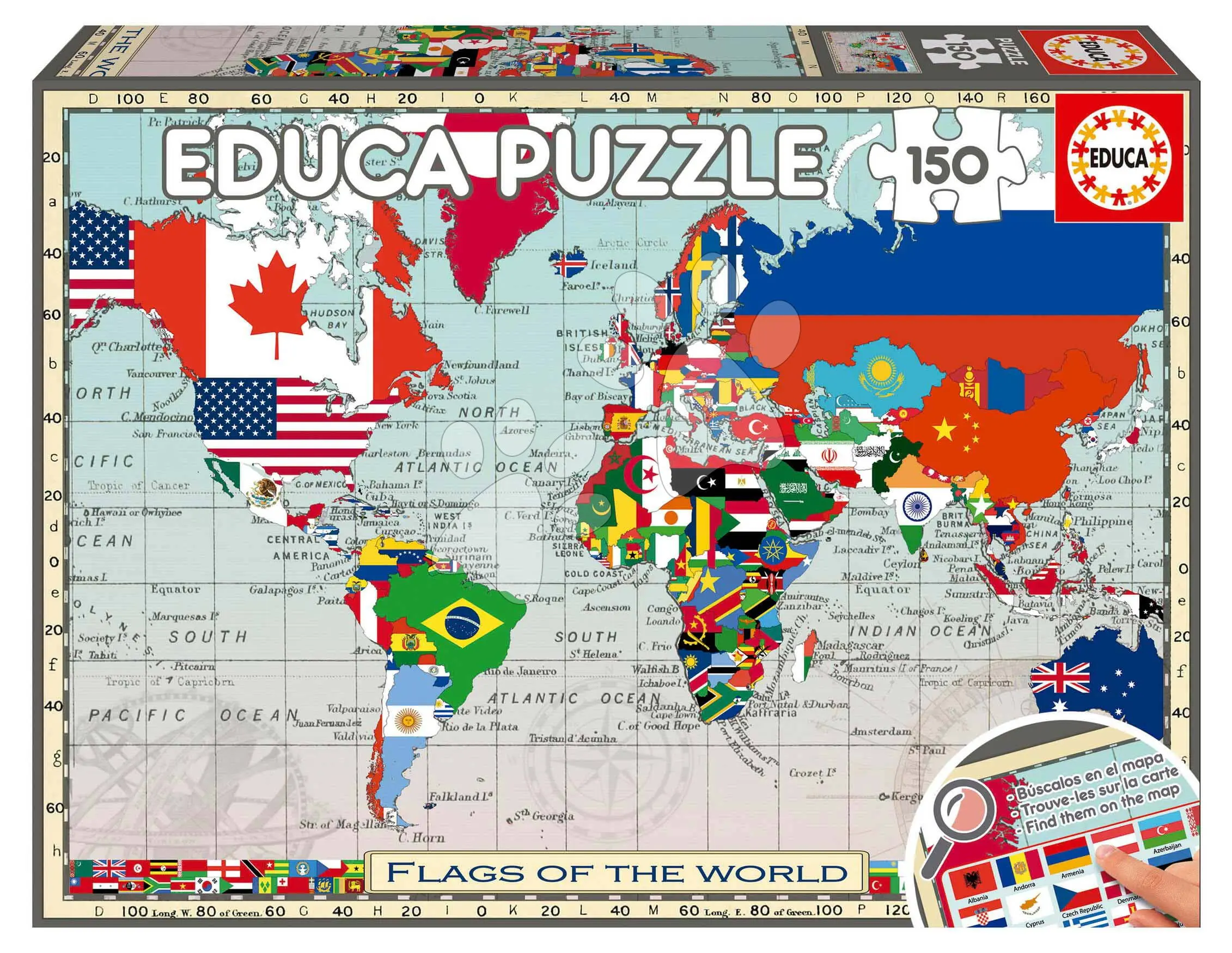 Puzzle Flags of the World Educa 150 dílků od 6 let