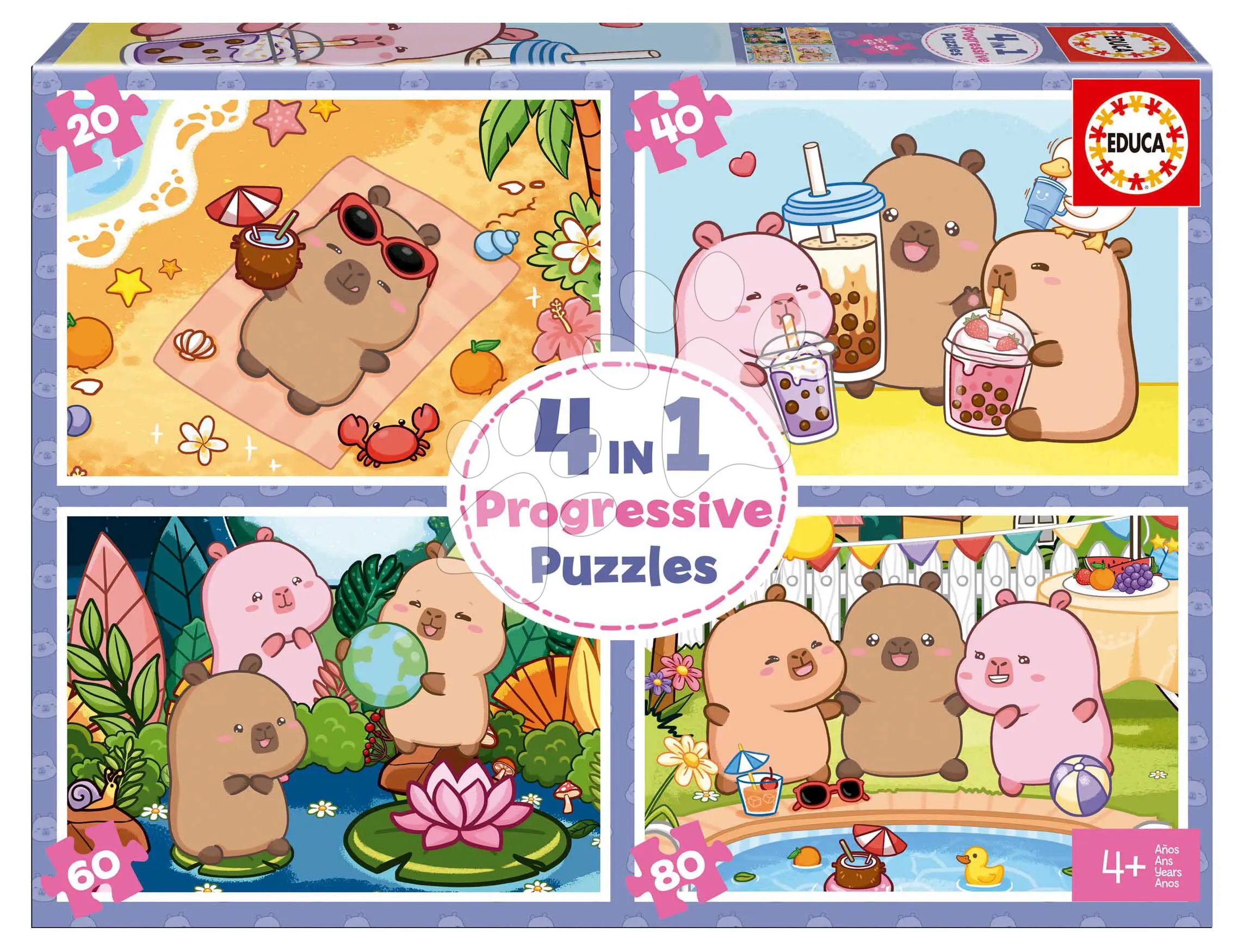 Puzzle CapyFun 4v1 (20,40,60,80 dílků)