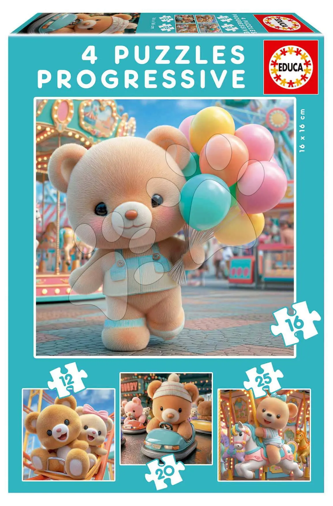 Puzzle Teddy Bears in Park Educa progresivní 12-16-20-25 dílků