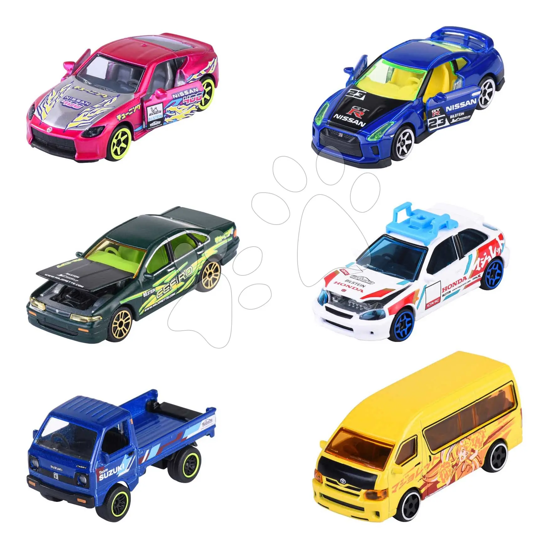 Autíčko s tuningem Japan Series Deluxe Cars Majorette kovové se sběratelským boxem 7,5 cm délka 6 různých druhů