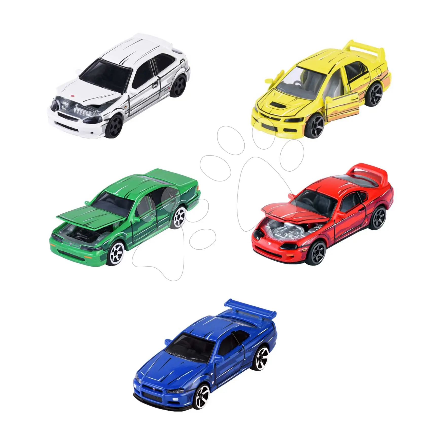 Autíčka Japan Series 5 Pieces Giftpack Majorette kovová s odpružením délka 7,5 cm sada 5 druhů v dárkovém balení