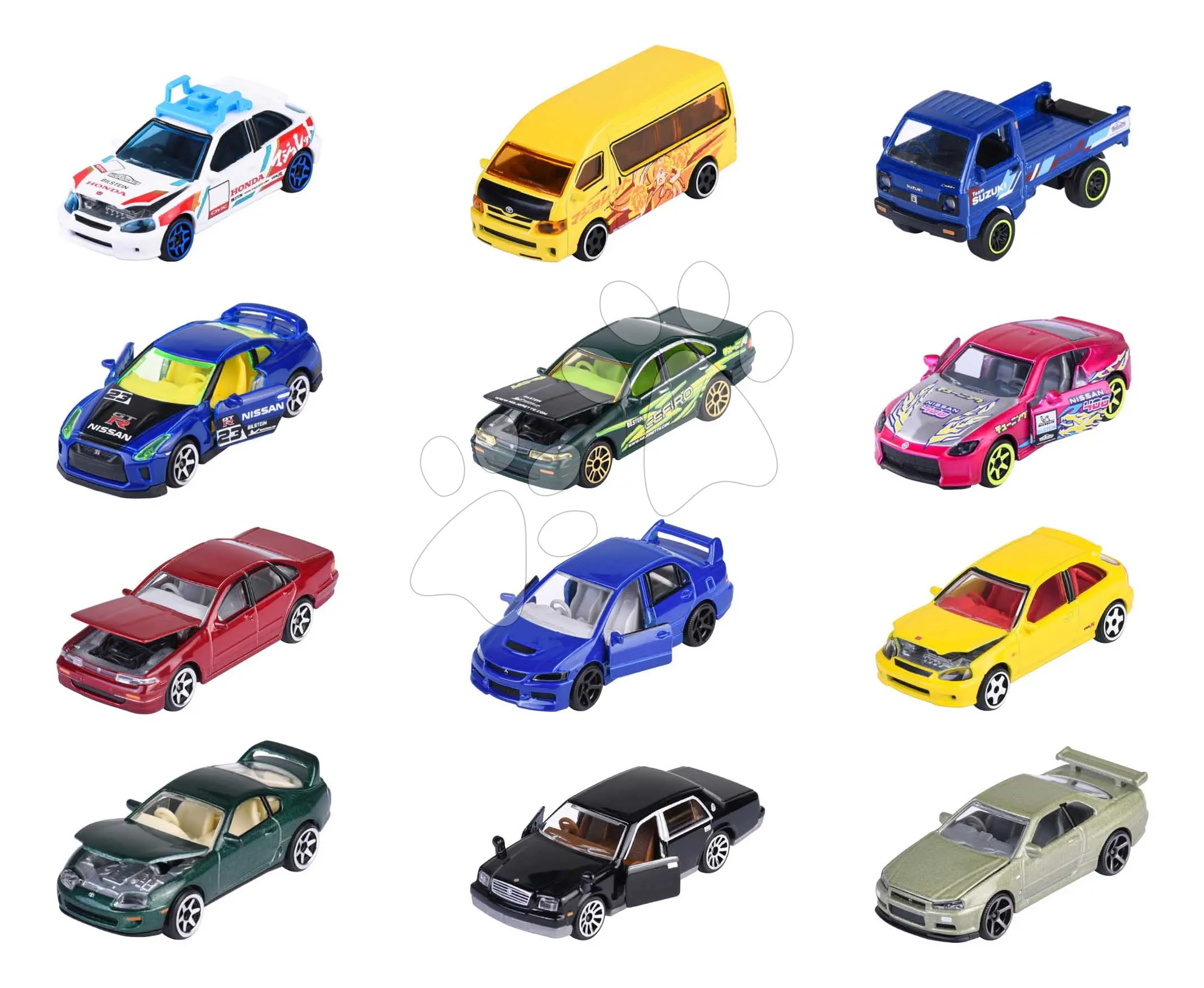Autíčka Japan Series Bonus Pack Majorette kovová s odpružením a sběratelským boxem 7,5 cm délka 5 druhů