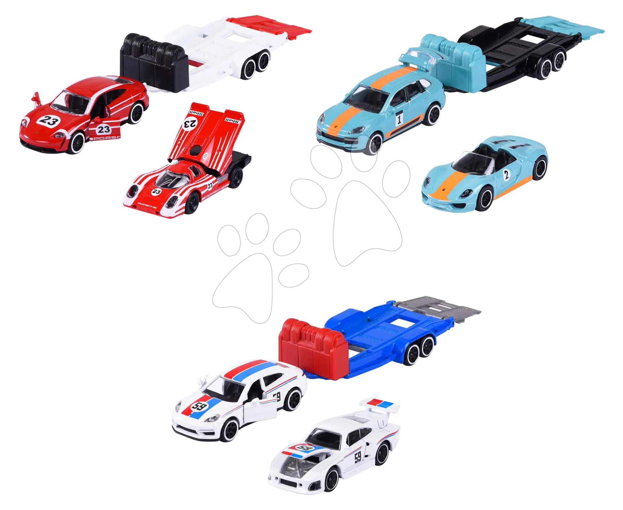 Majorette Autíčko Porsche Race Trailer, 3 druhy