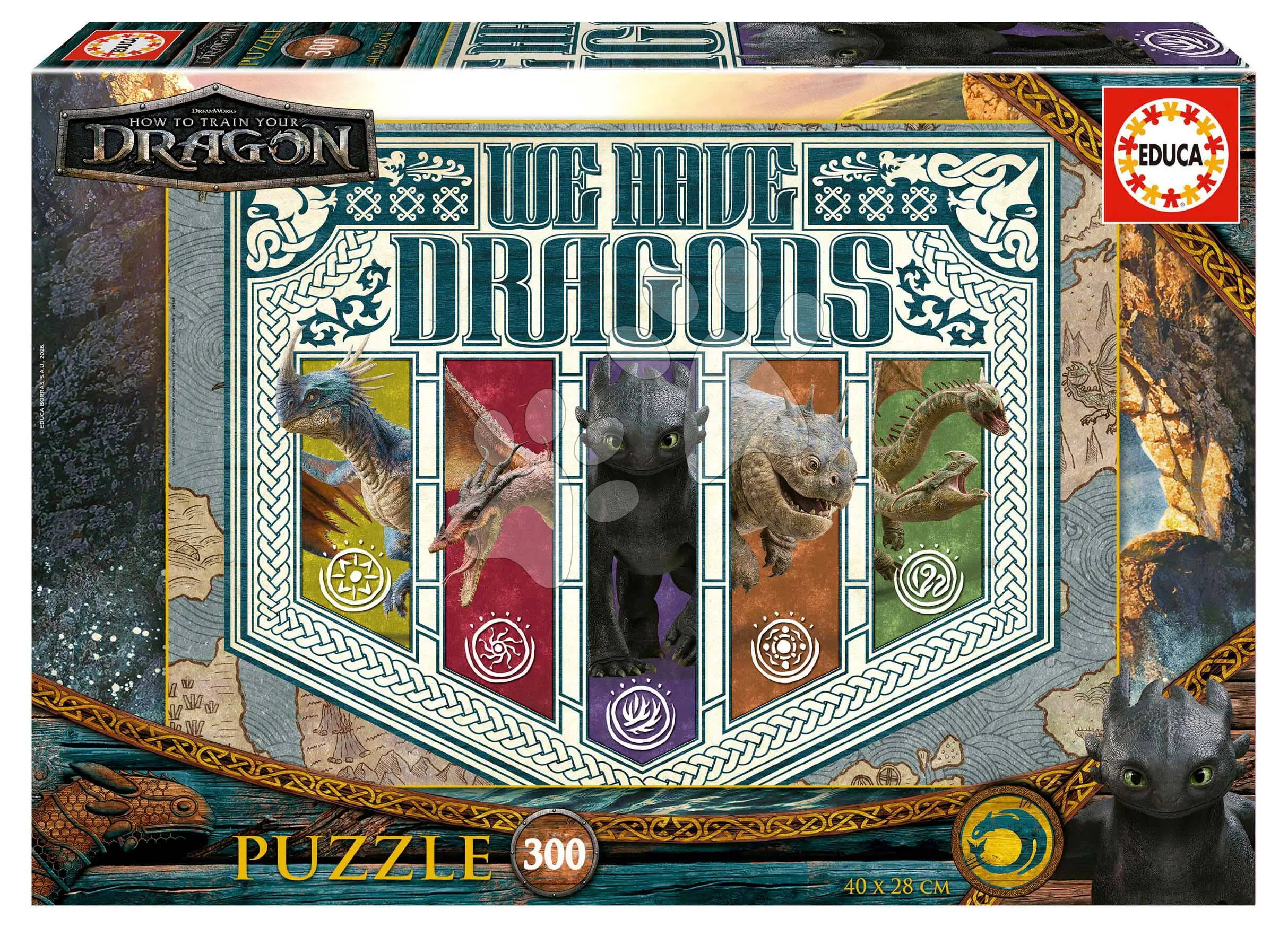 Puzzle How to train your dragon Educa 300 dílků od 8 let