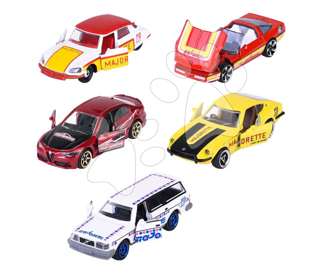 Autíčka Anniversary Edition 5 Pieces Giftpack Majorette kovová s odpružením délka 7,5 cm sada 5 druhů v dárkovém balení