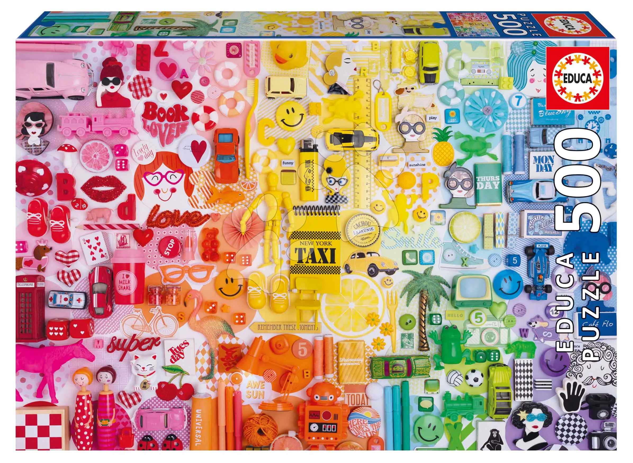 Puzzle Colourful Collage Educa 500 dílků a Fix lepidlo