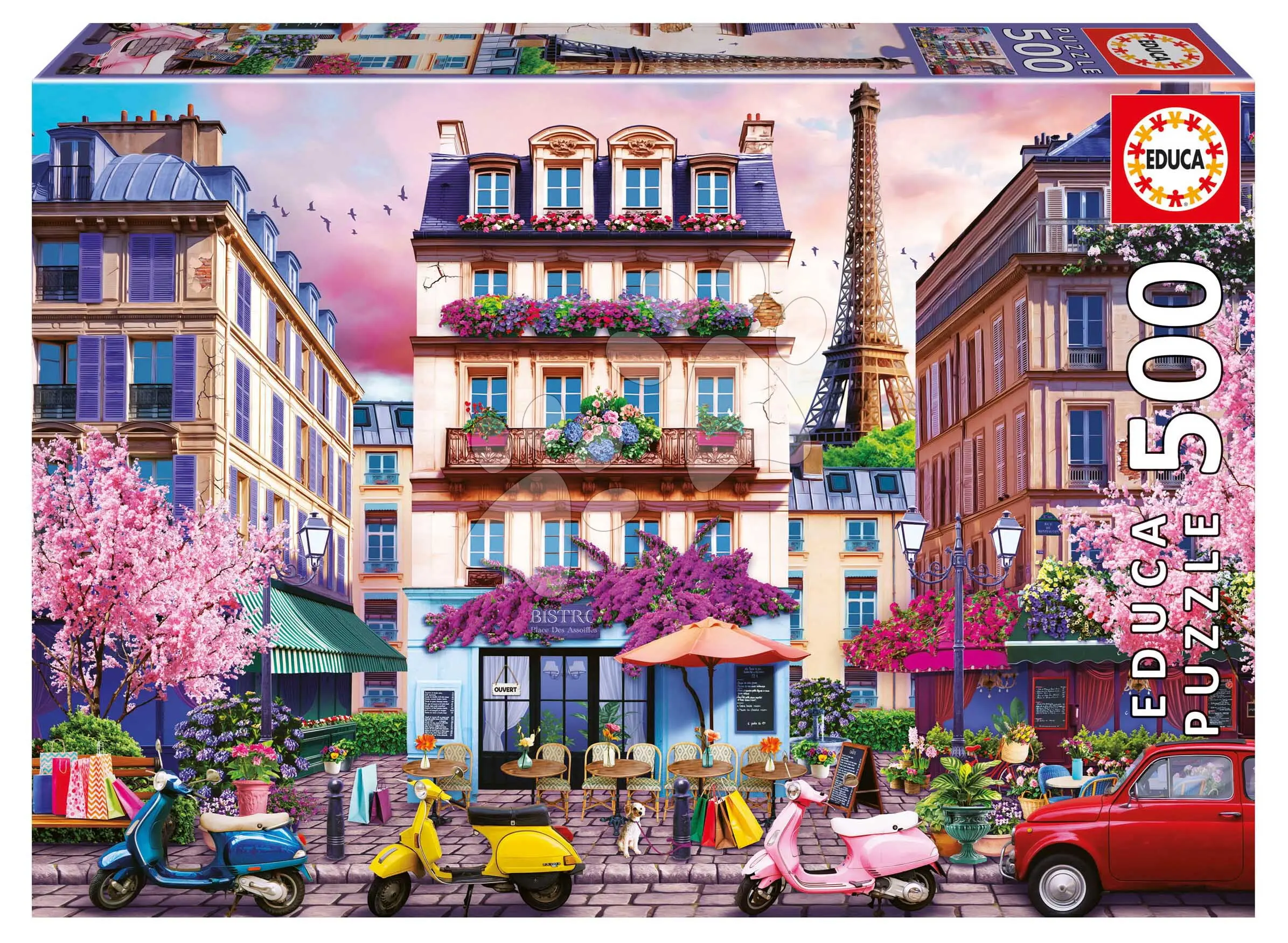 Puzzle Paris Shopping District  Educa 500 dílků a Fix lepidlo