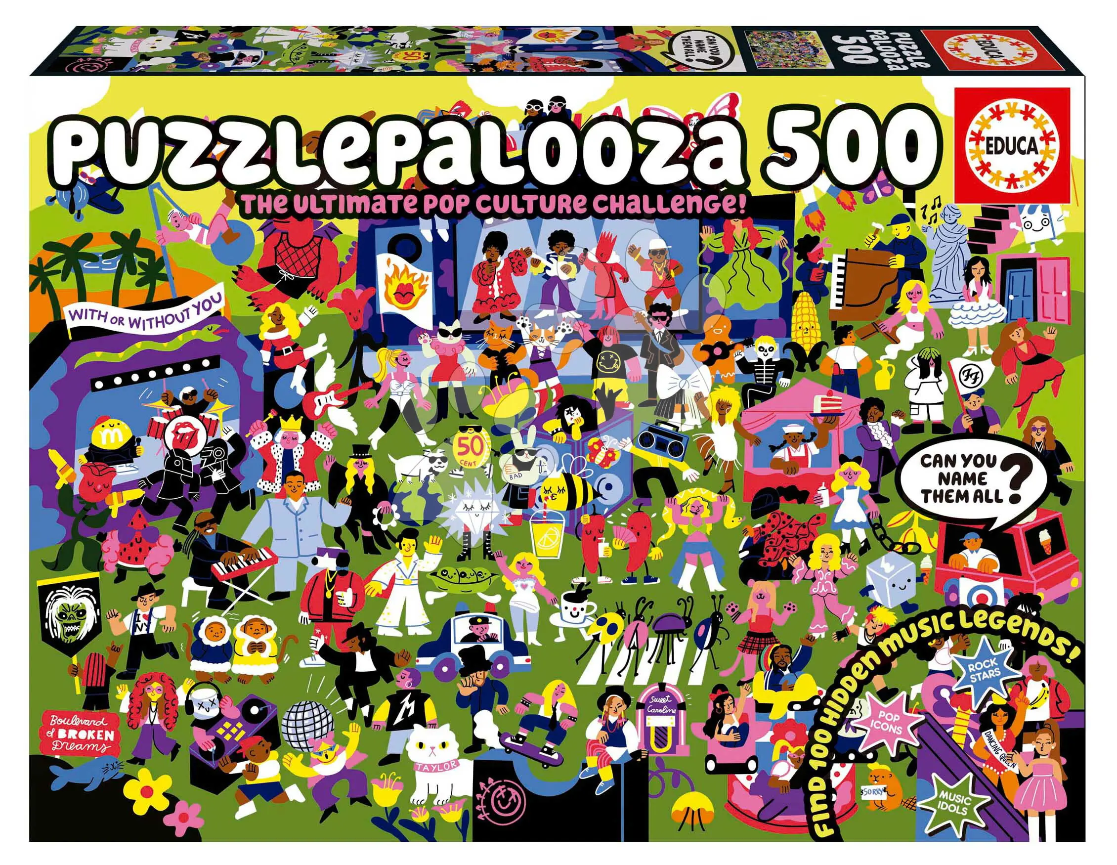 Puzzle PuzzlePalooza Educa 500 dílků a Fix lepidlo