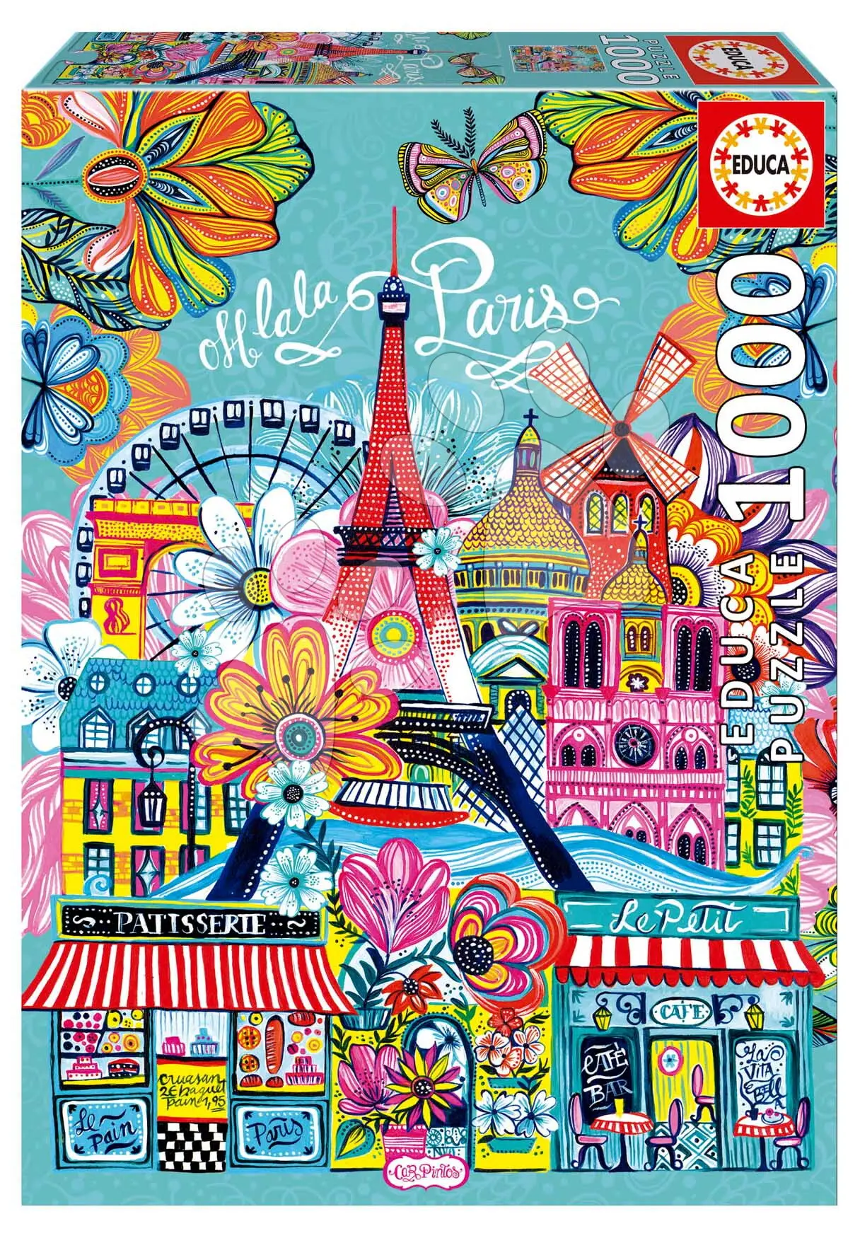 Puzzle Paris By Car Pintos Educa 1000 dílků a Fix lepidlo