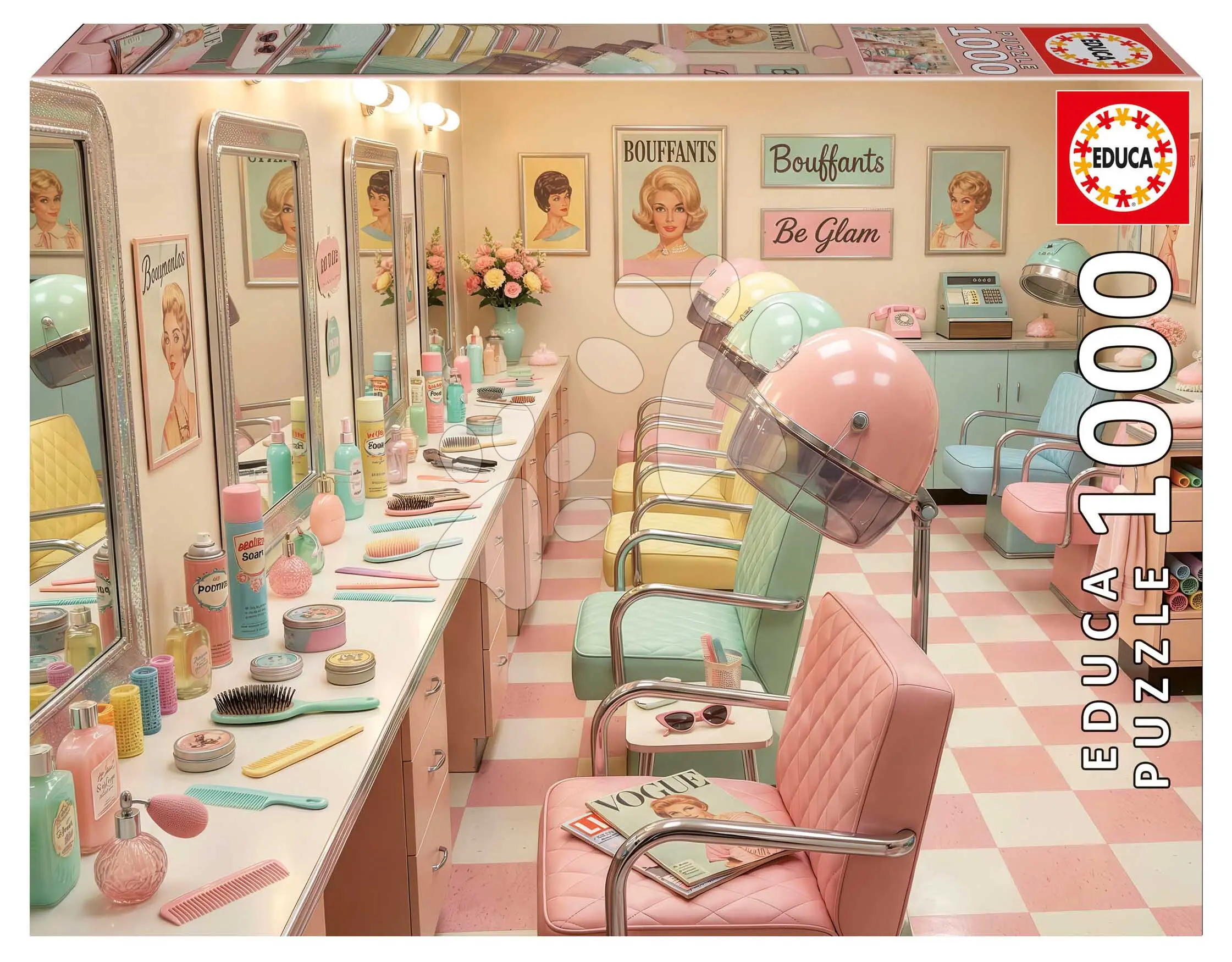 Puzzle Retro Glam Salon Educa 1000 dílků a Fix lepidlo