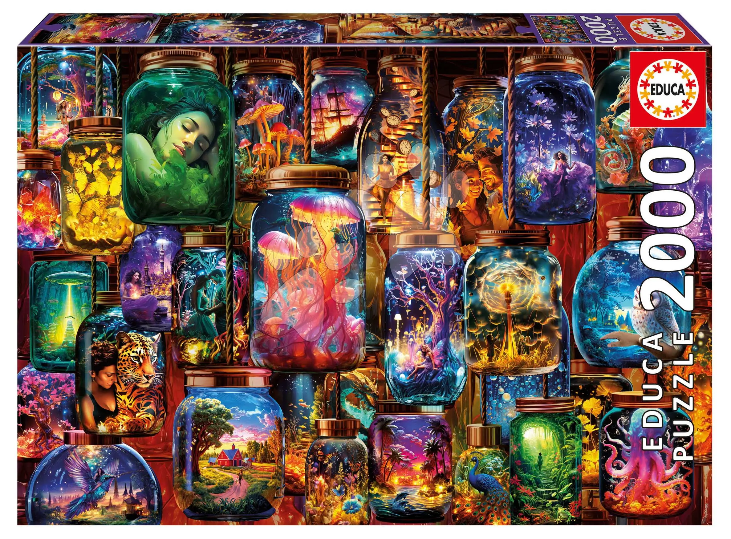 Puzzle Dreams in Jars Educa 2000 dílků a Fix lepidlo