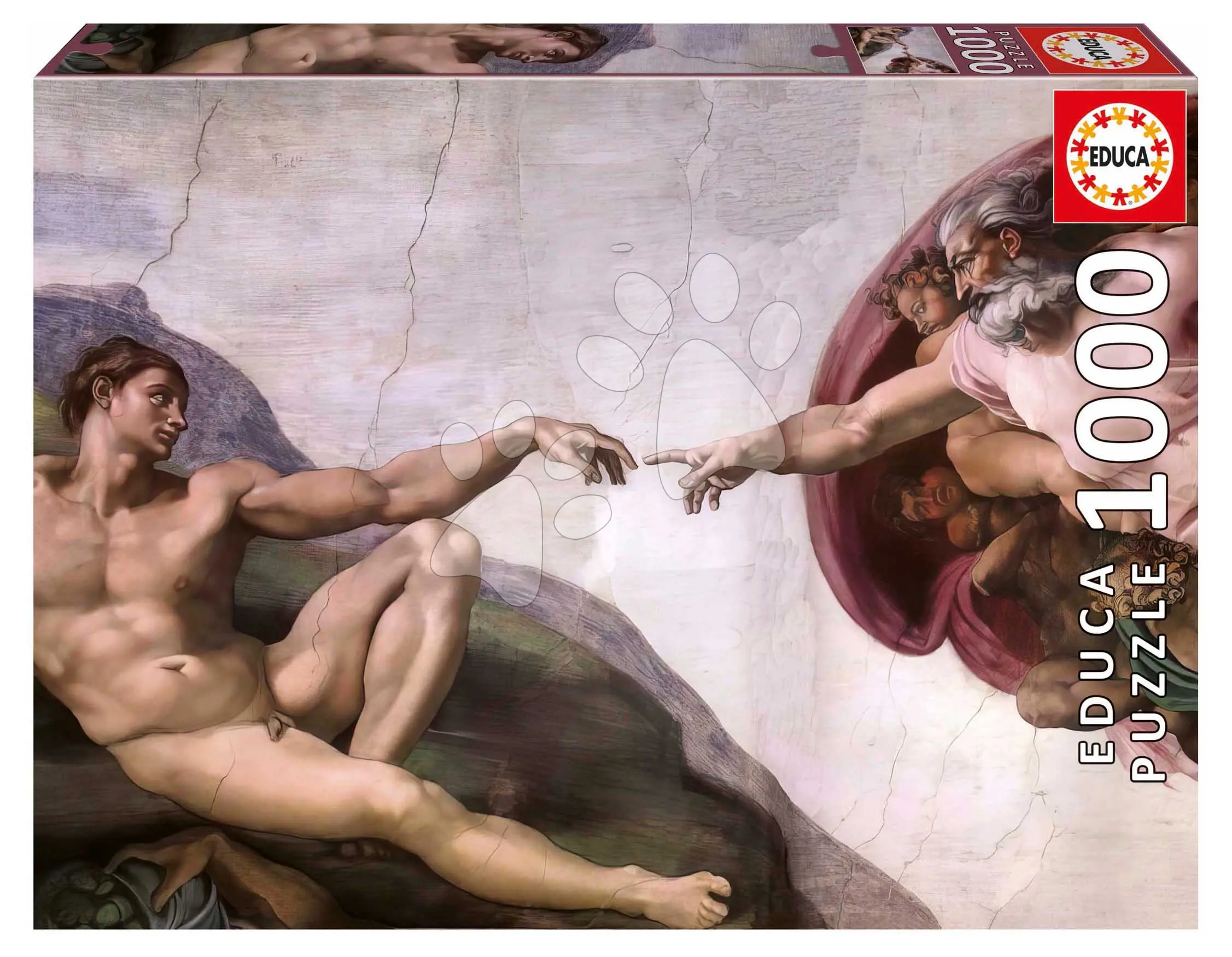 Puzzle The Creation of Adam Michelangelo Educa 1000 dílků a Fix lepidlo