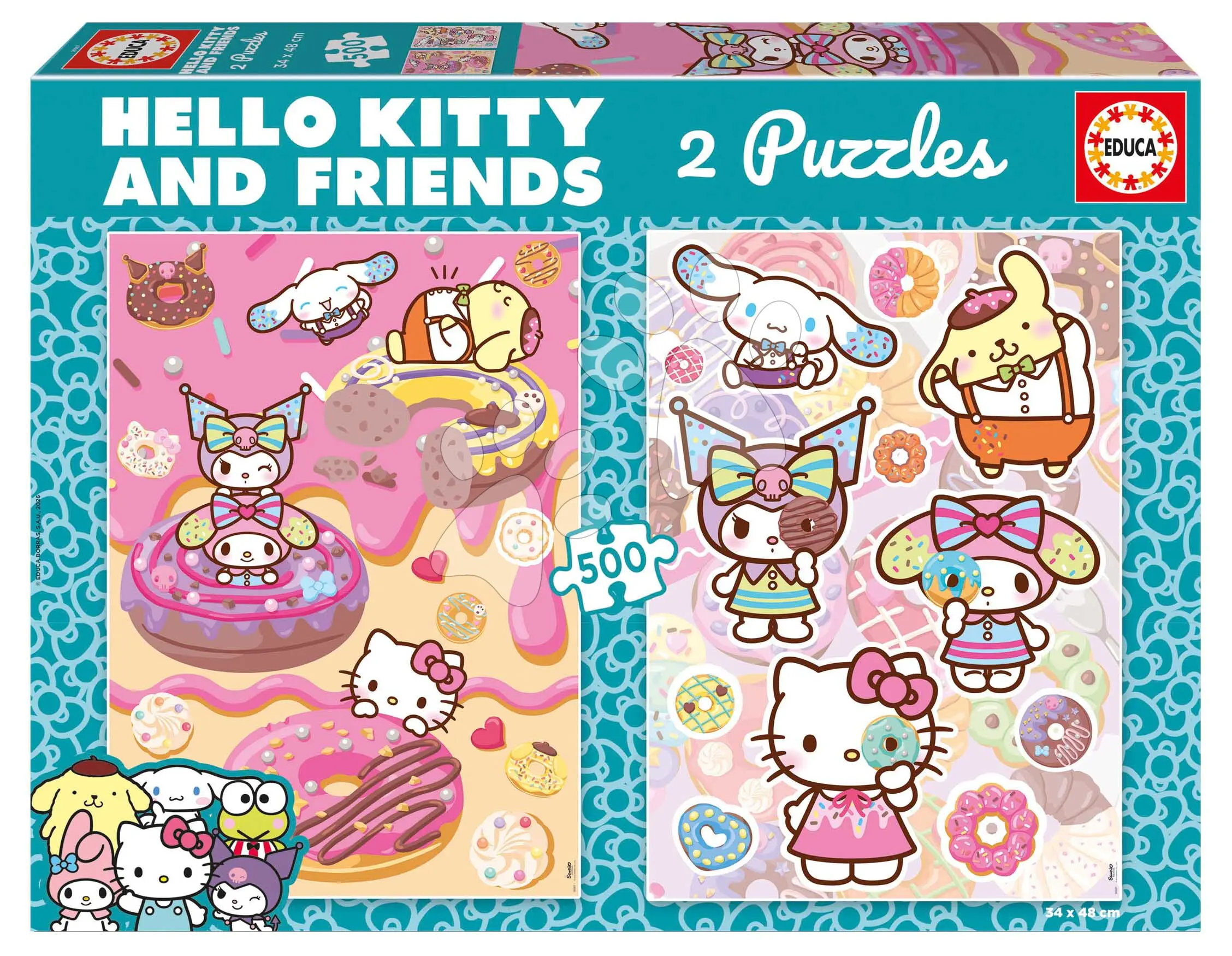Puzzle Hello Kitty & Friends Educa 2 × 500 dílků od 11 let