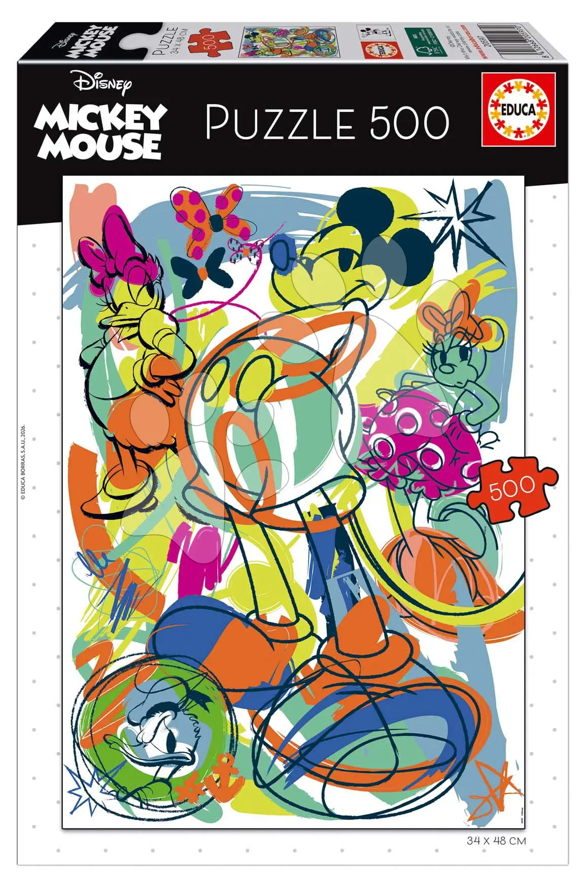 Puzzle Mickey & Friends Educa 500 dílků a Fix lepidlo