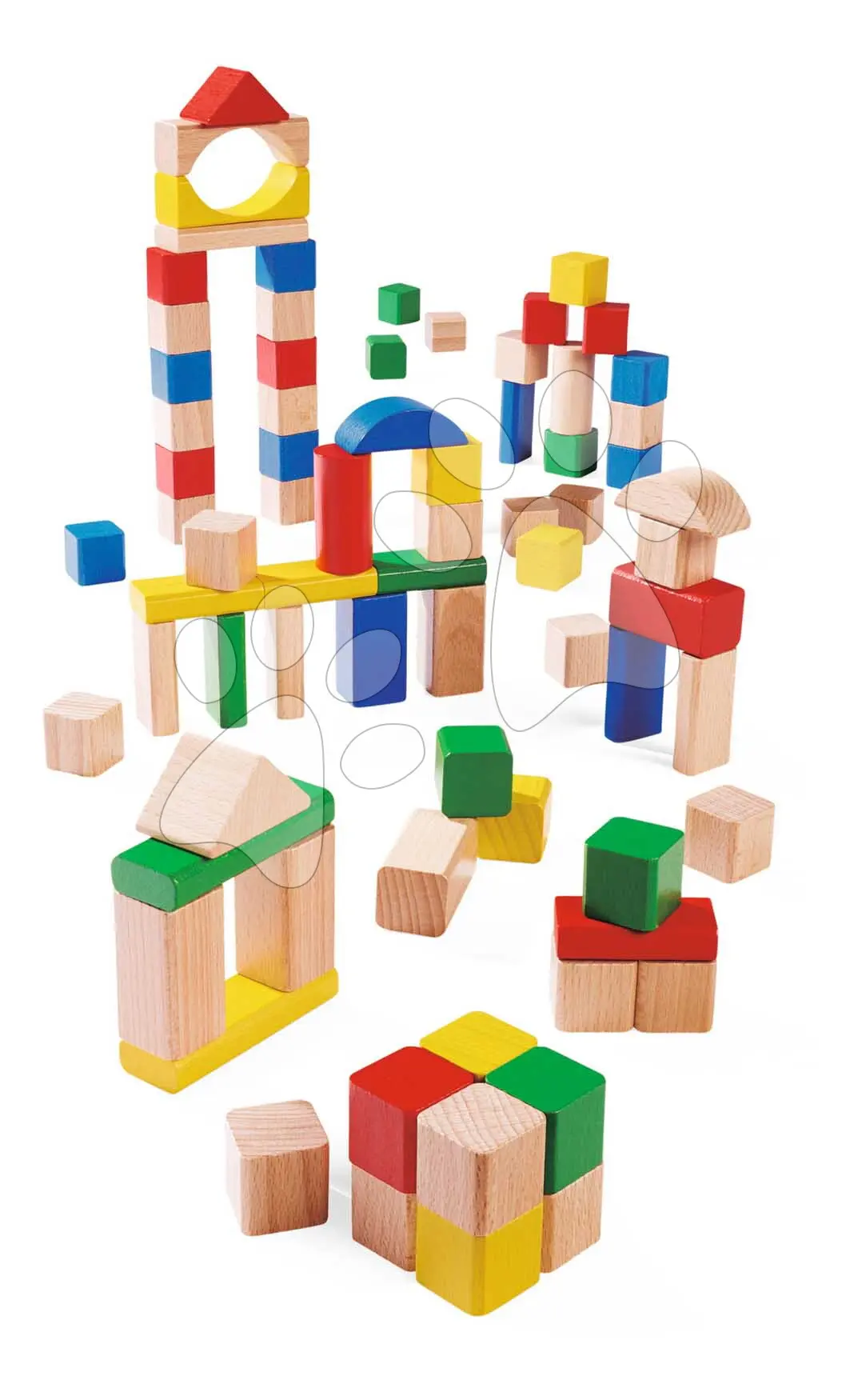 Dřevěné kostky Wooden Blocks Coloured Eichhorn barevné 75 kusů velikost 25 mm od 12 měsíců