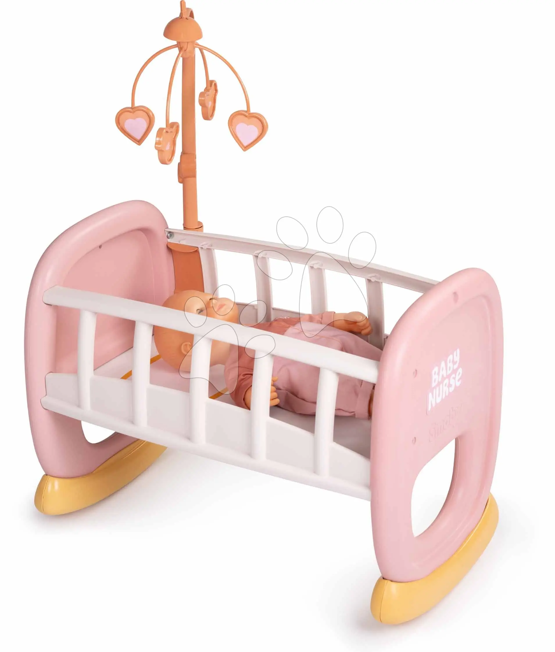 Kolébka s kolotočem Baby´s Cot Soft Baby Nurse Smoby pro 42 cm panenku od 18 měsíců