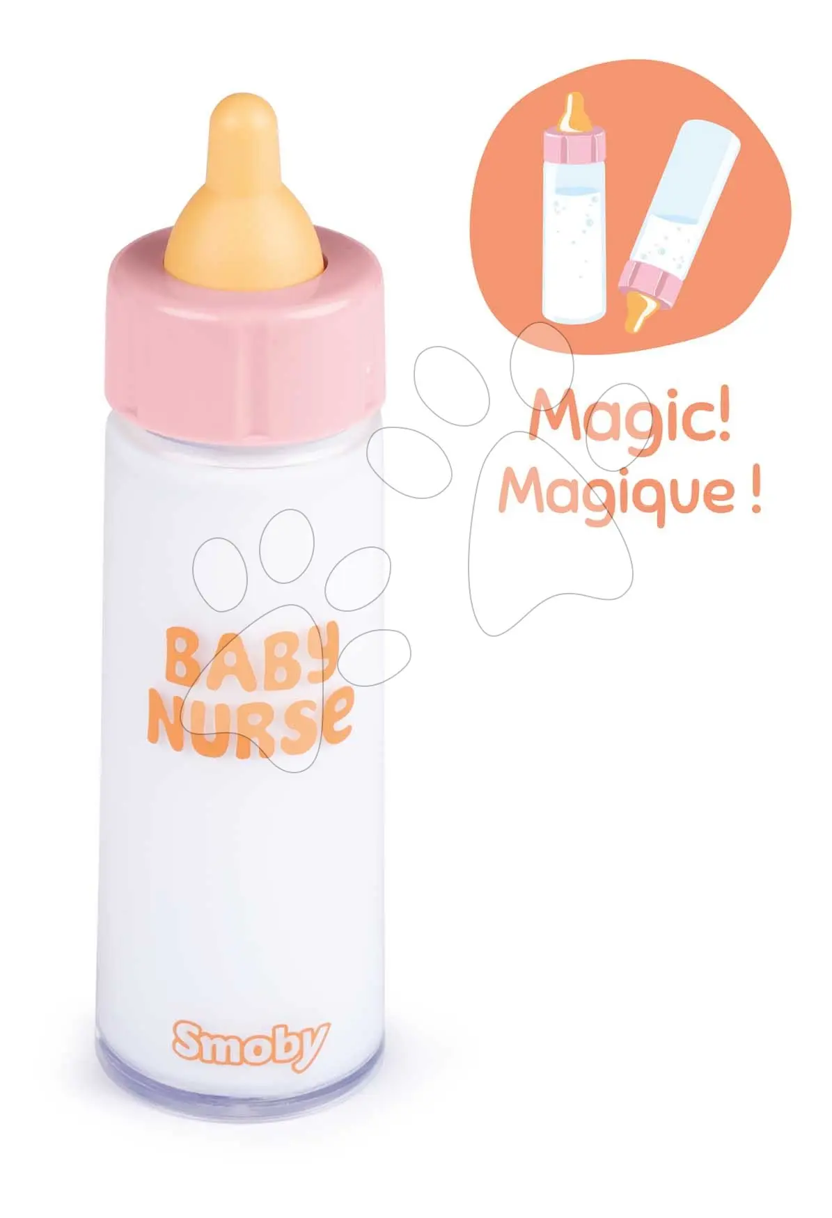 Láhev pro panenku Magic Bottle Baby Nurse Smoby s ubývajícím mlékem od 12 měsíců