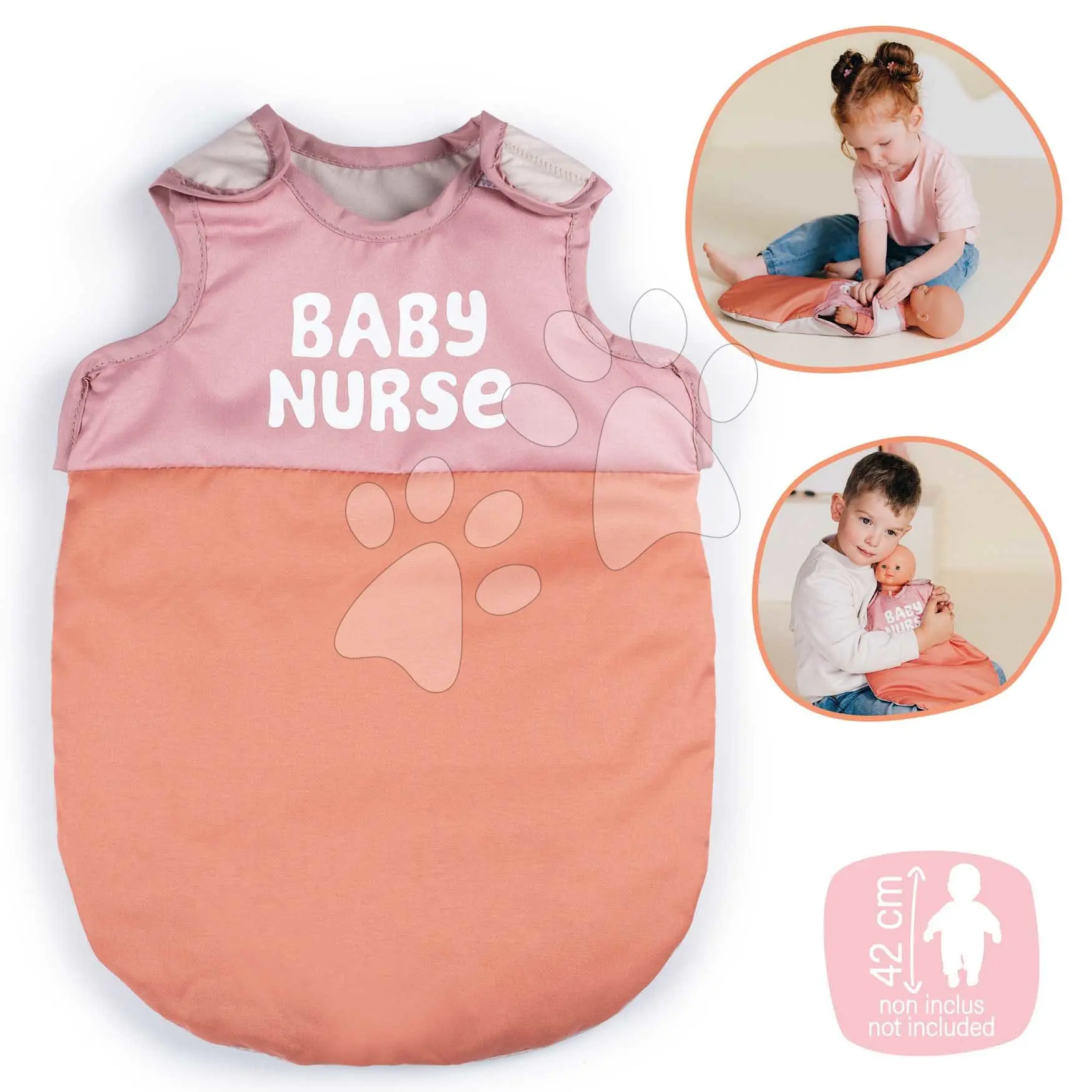 Spací pytel pro panenku 42 cm Sleep Sacks Soft Baby Nurse Smoby do postýlky a kočárku od 18 měsíců