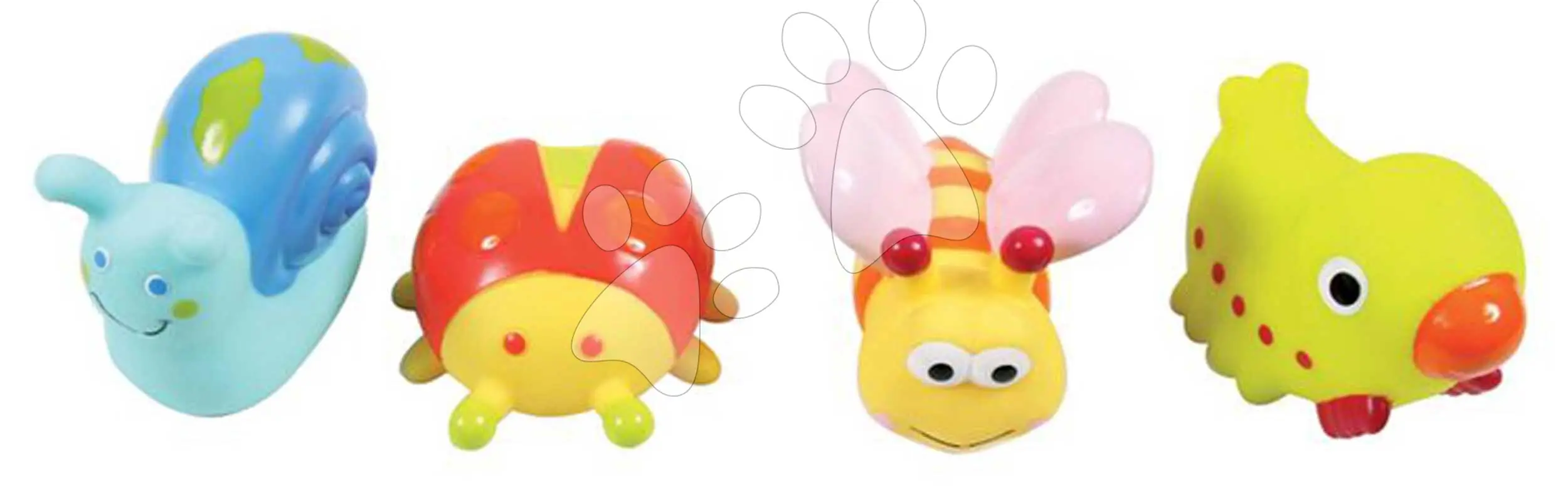 Hračky do vany Zvířátka z louky Nature Water Spray Toys Ludi stříkací 4 kusy od 10 měsíců