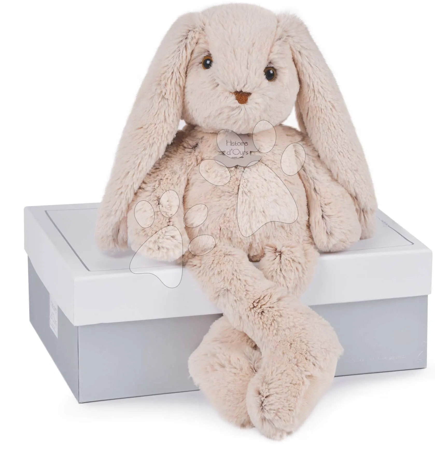 Plyšový zajíček Beige Bunny Copain Calin Histoire d’Ours béžový 40 cm v dárkovém balení od 0 měsíců