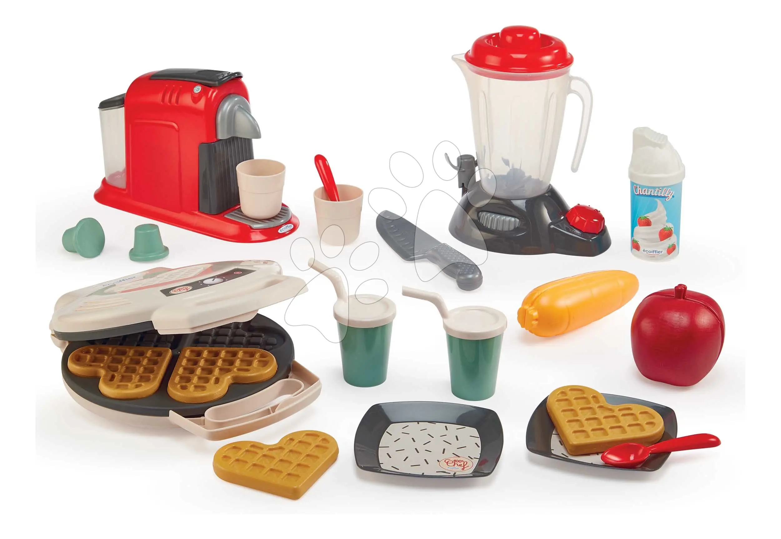 Écoiffier vaflovač 100% Chef s mixérem kávovarem a vaflemi 3+28 doplnků