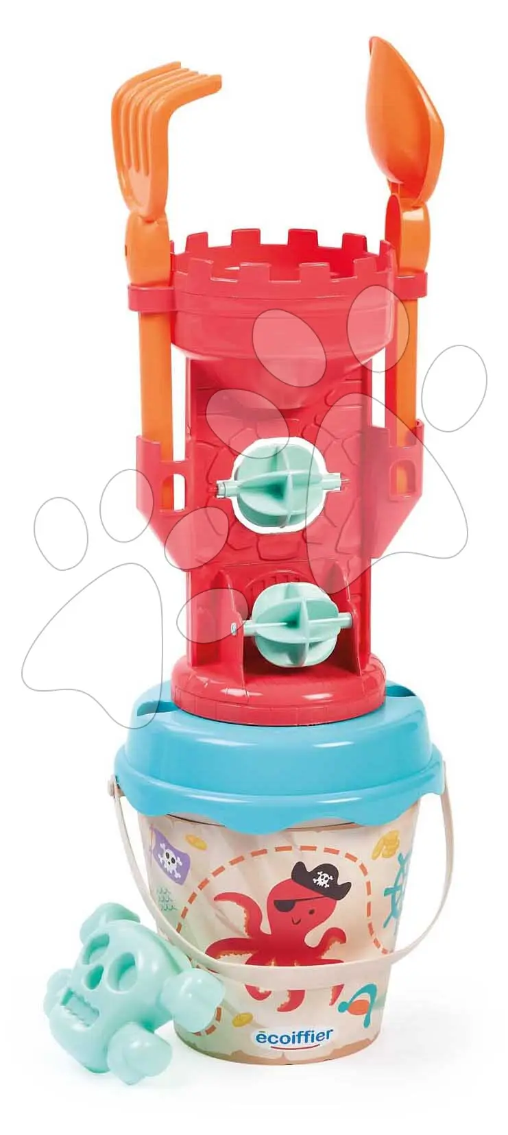 Set kbelík s dvojitým mlýnem Piráti Garnished Mill Bucket Écoiffier 6 dílů výška 17 cm od 18 měsíců