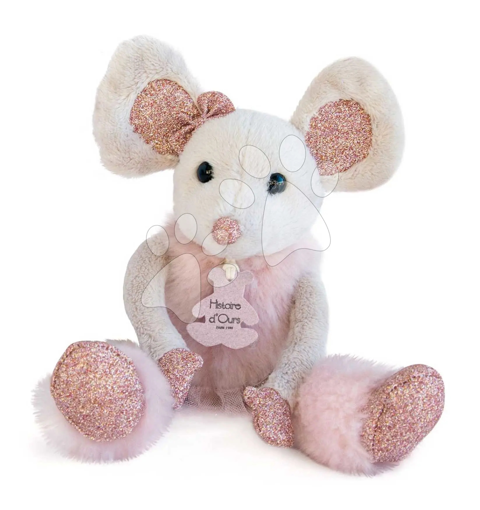 Plyšová myška Star Mouse Histoire d’ Ours v dárkovém balení růžová 25 cm od 0 měsíců