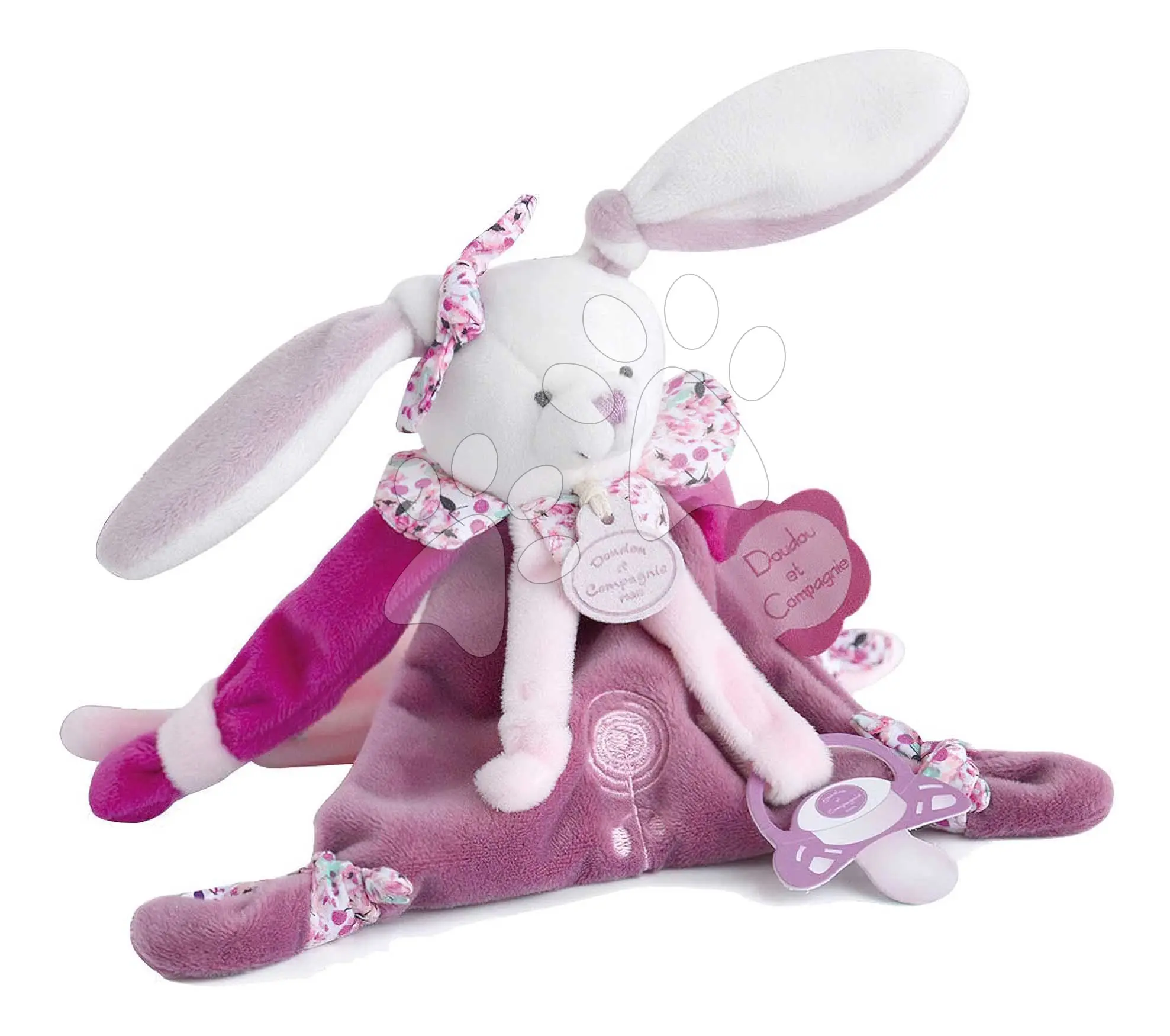 Doudou Hračka s úchytem na dudlík králíček 17 cm
