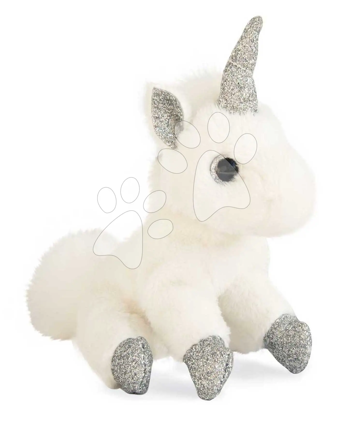 Plyšový jednorožec klíčenka Silver Unicorn Key Ring Histoire d’ Ours bílo-stříbrný 14 cm od 24 měsíců